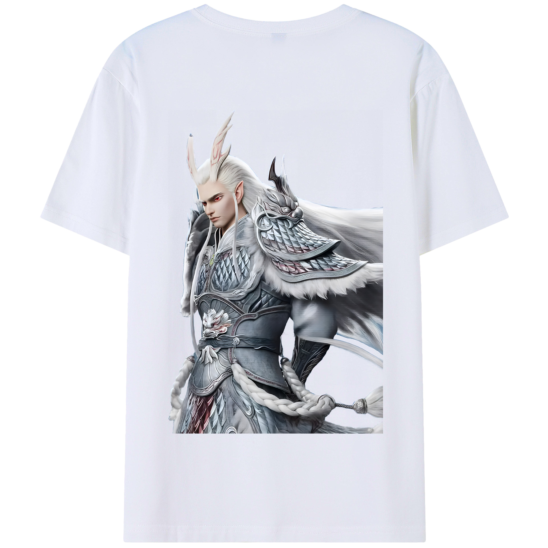 （画像用） Ne Zha 2 ナタ 魔童の大暴れ 綿100％半袖Tシャツ（背面プリント）