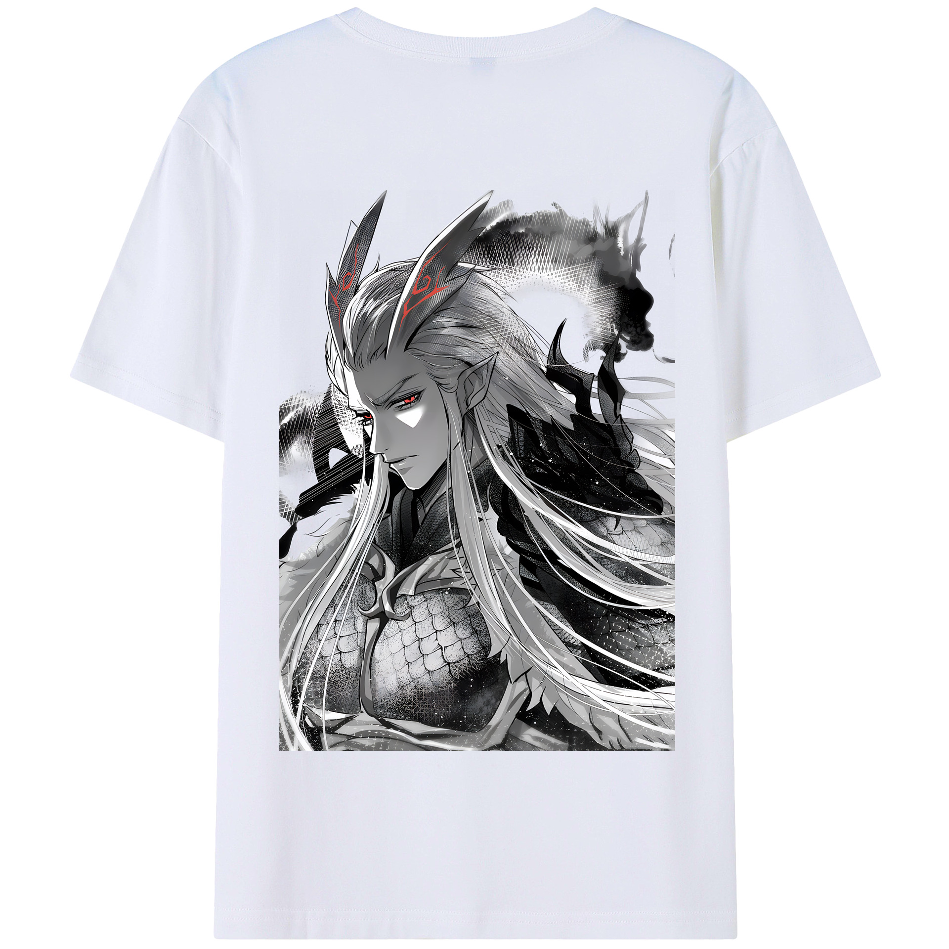 （画像用） Ne Zha 2 ナタ 魔童の大暴れ 綿100％半袖Tシャツ（背面プリント）
