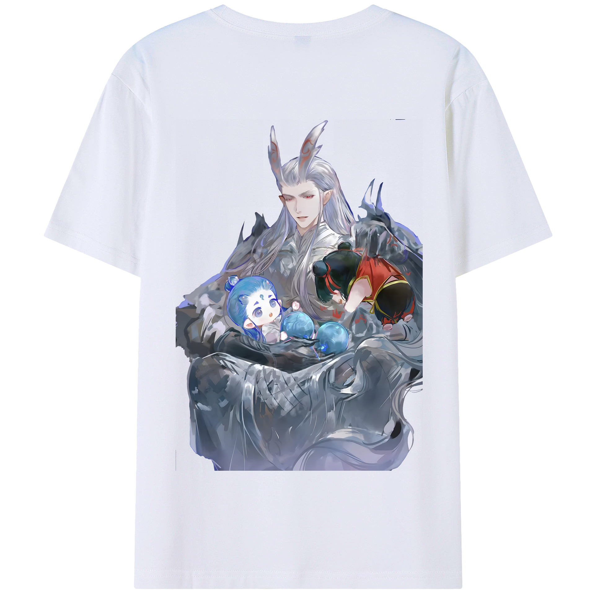 （画像用） Ne Zha 2 ナタ 魔童の大暴れ 綿100％半袖Tシャツ（背面プリント）