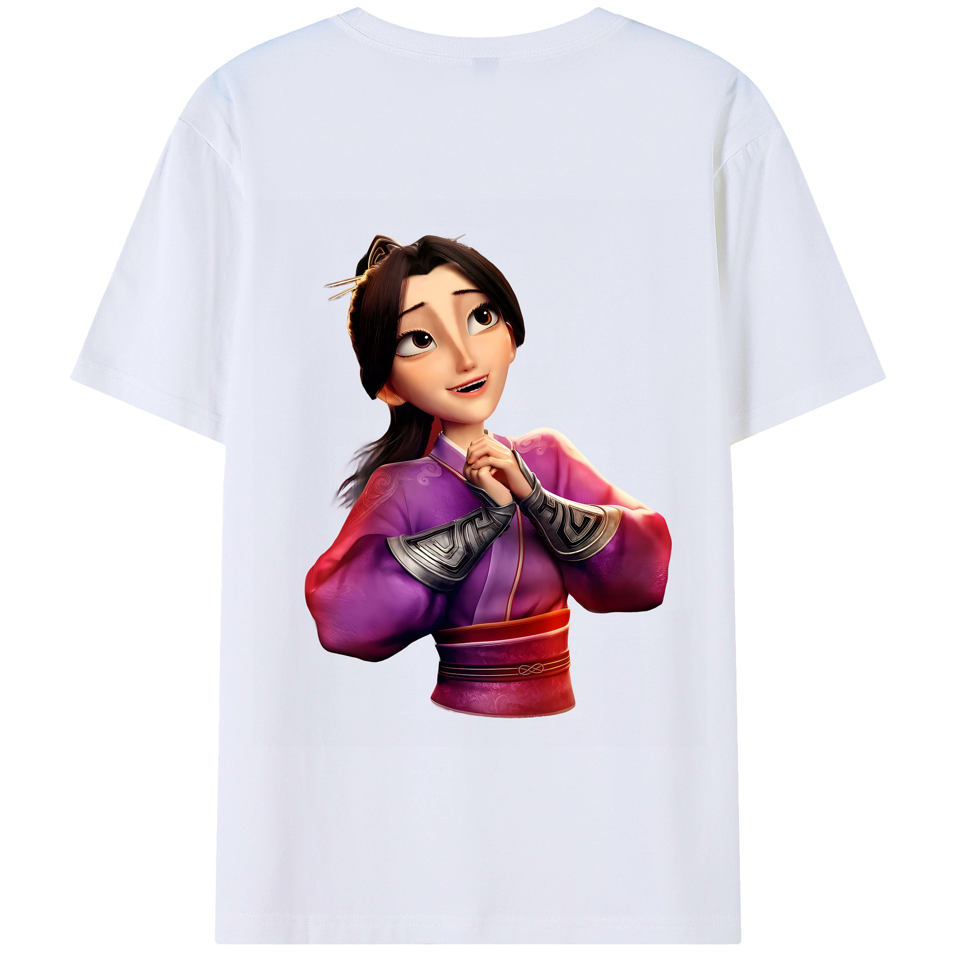 （画像用） Ne Zha 2 ナタ 魔童の大暴れ 綿100％半袖Tシャツ（背面プリント）