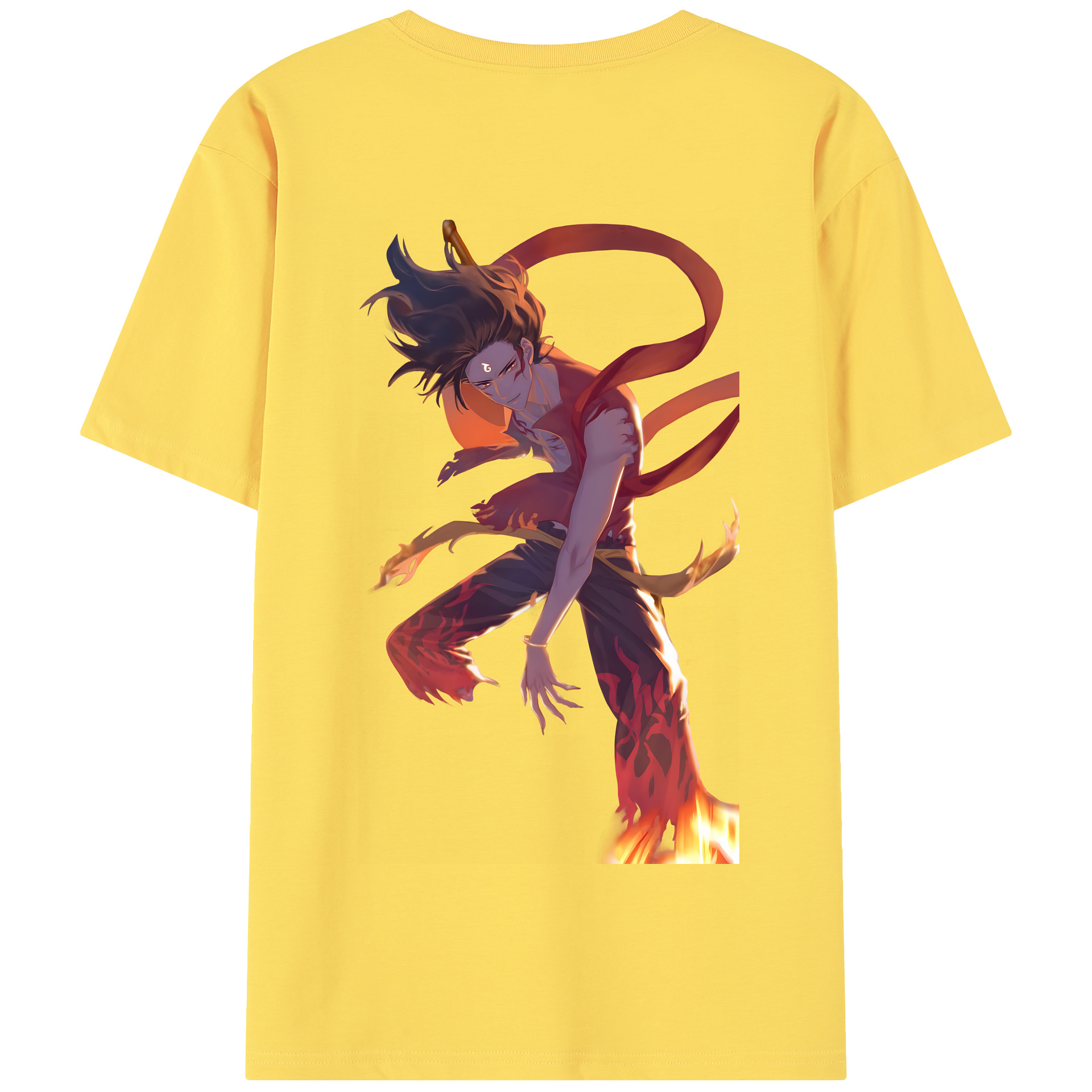 （画像用） Ne Zha 2 ナタ 魔童の大暴れ 綿100％半袖Tシャツ（背面プリント）