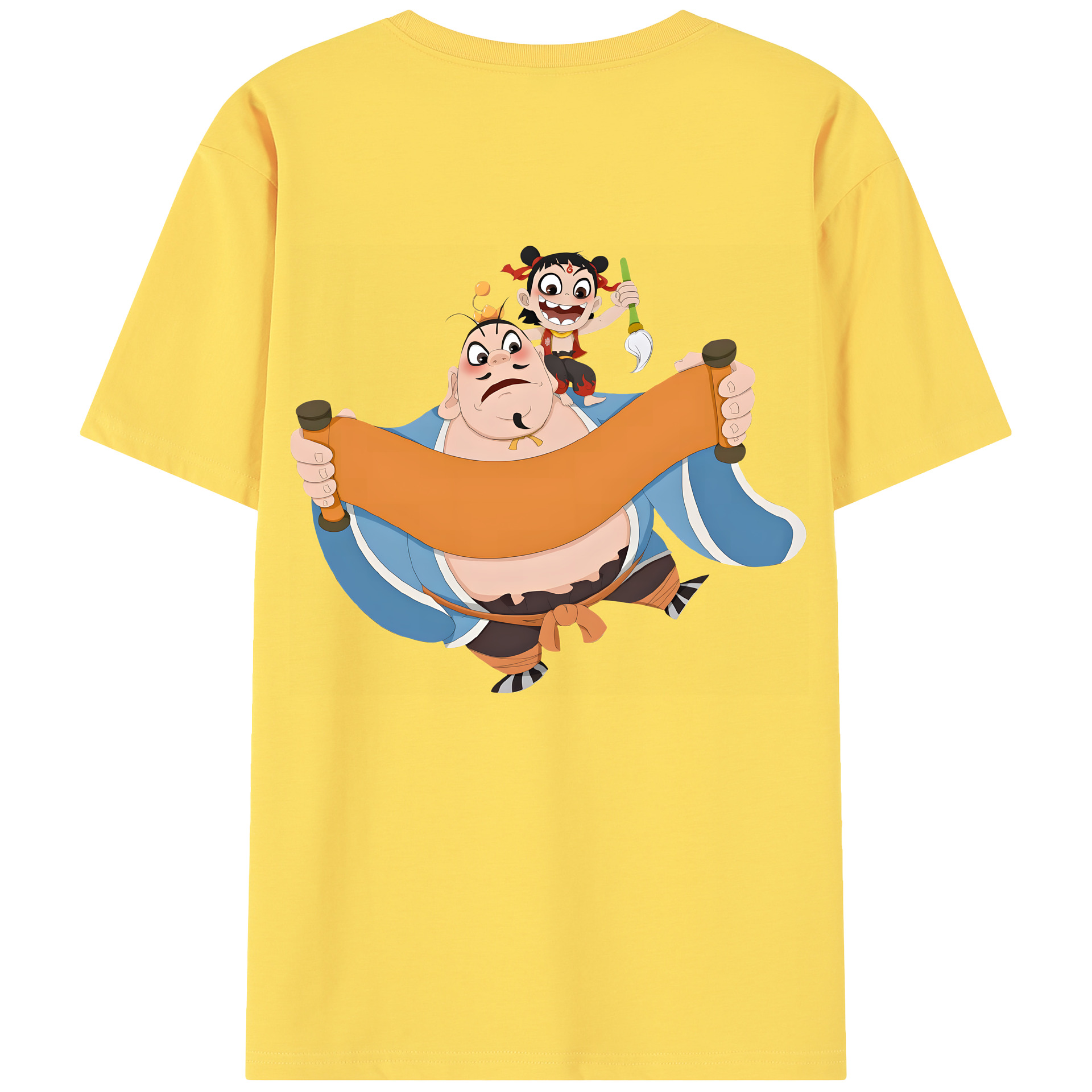 （画像用） Ne Zha 2 ナタ 魔童の大暴れ 綿100％半袖Tシャツ（背面プリント）