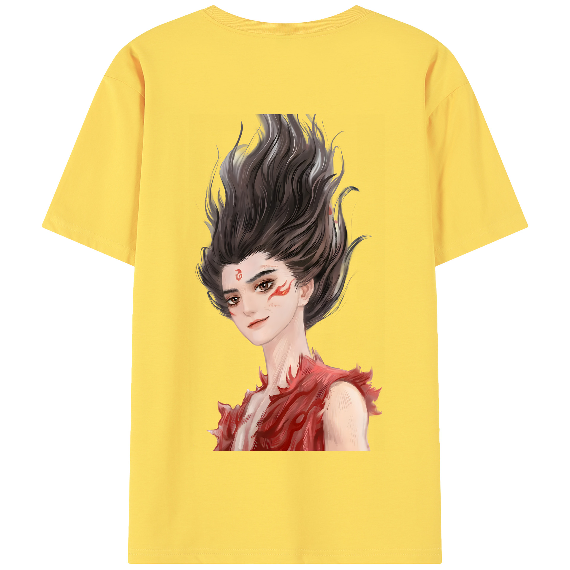 （画像用） Ne Zha 2 ナタ 魔童の大暴れ 綿100％半袖Tシャツ（背面プリント）