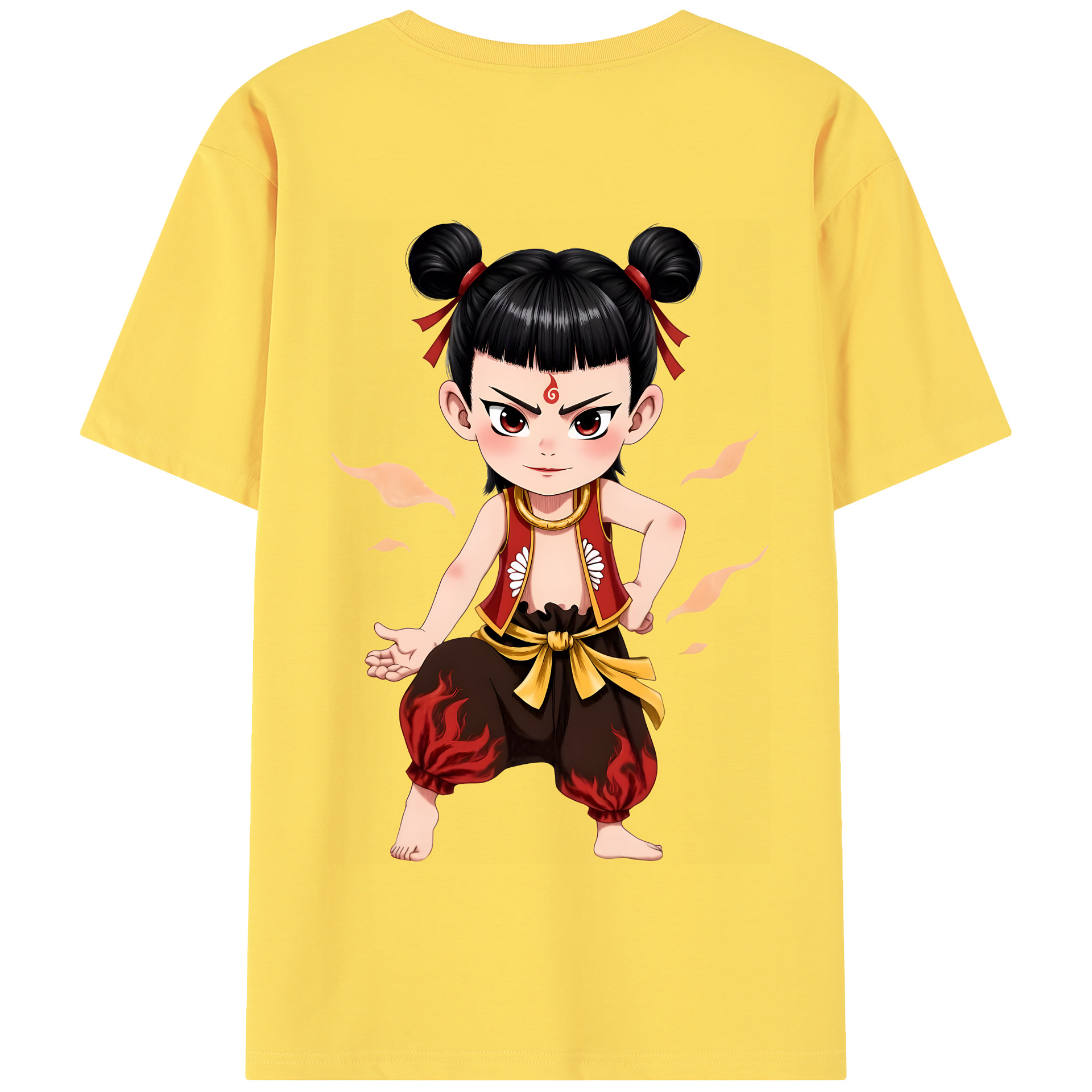 （画像用） Ne Zha 2 ナタ 魔童の大暴れ 綿100％半袖Tシャツ（背面プリント）