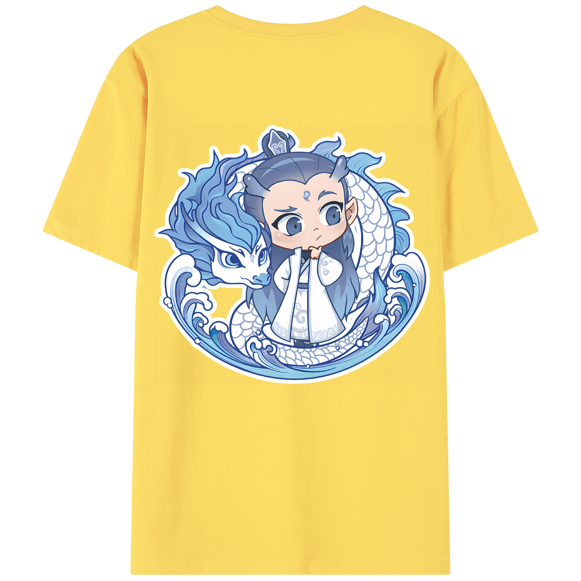 （画像用） Ne Zha 2 ナタ 魔童の大暴れ 綿100％半袖Tシャツ（背面プリント）