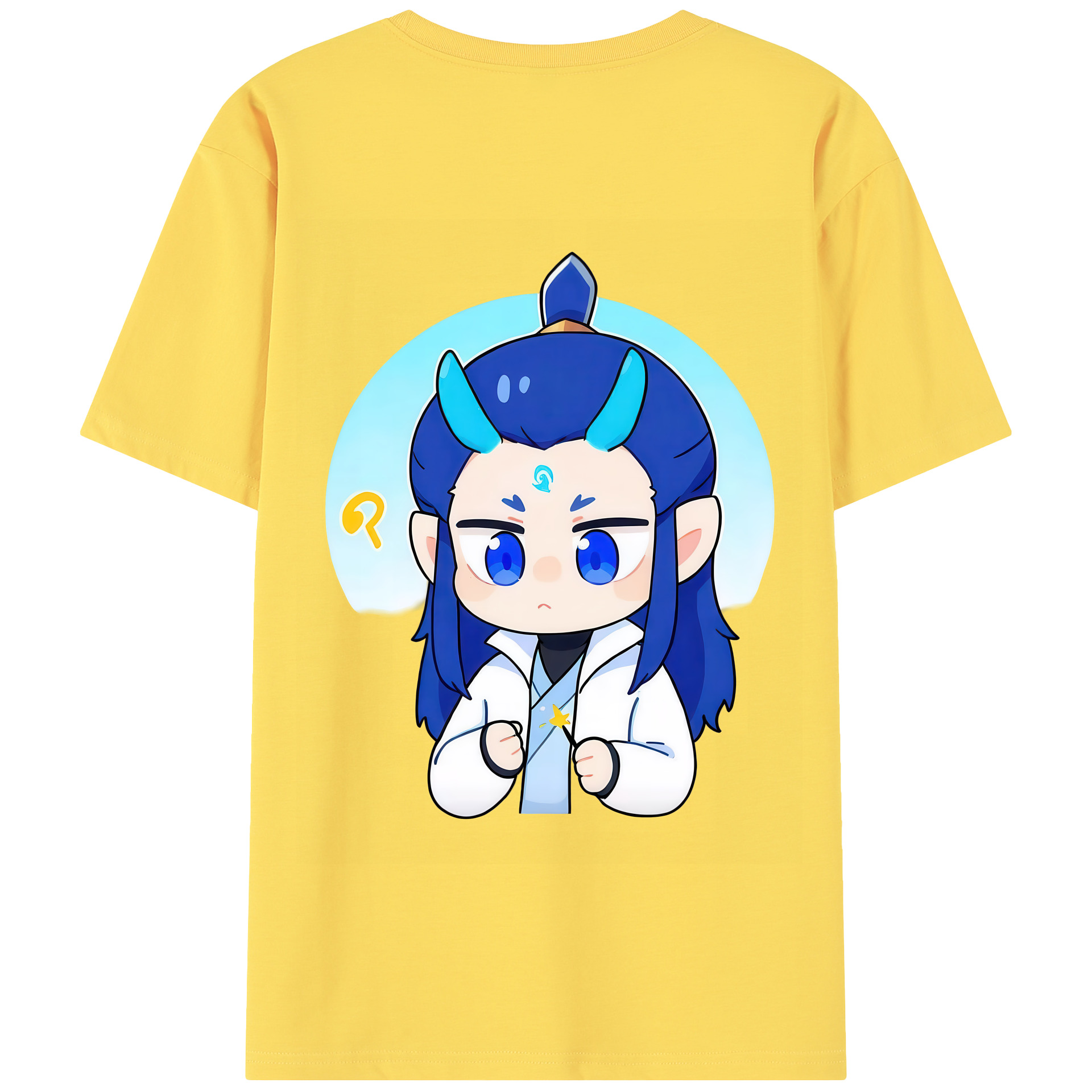 （画像用） Ne Zha 2 ナタ 魔童の大暴れ 綿100％半袖Tシャツ（背面プリント）