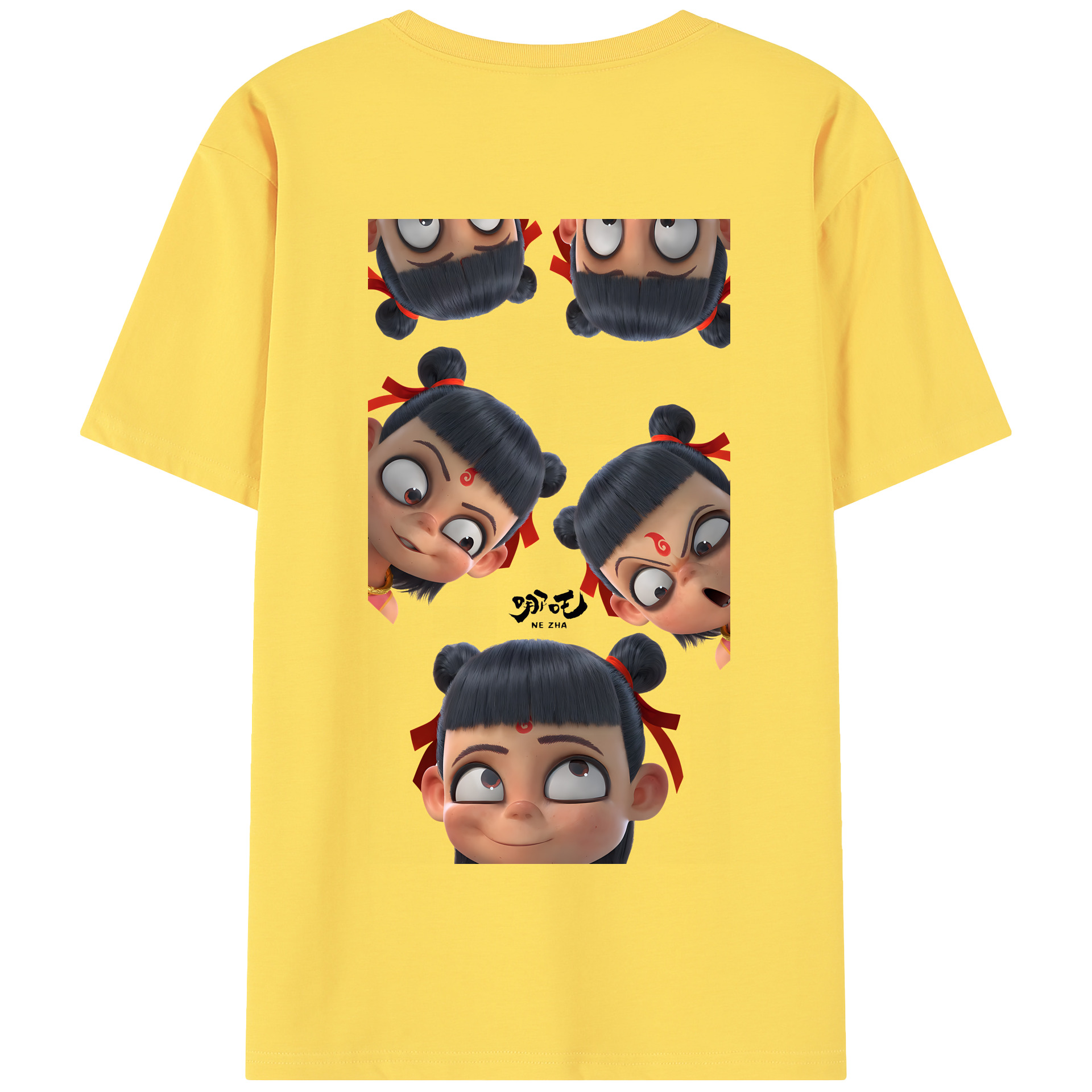 （画像用） Ne Zha 2 ナタ 魔童の大暴れ 綿100％半袖Tシャツ（背面プリント）