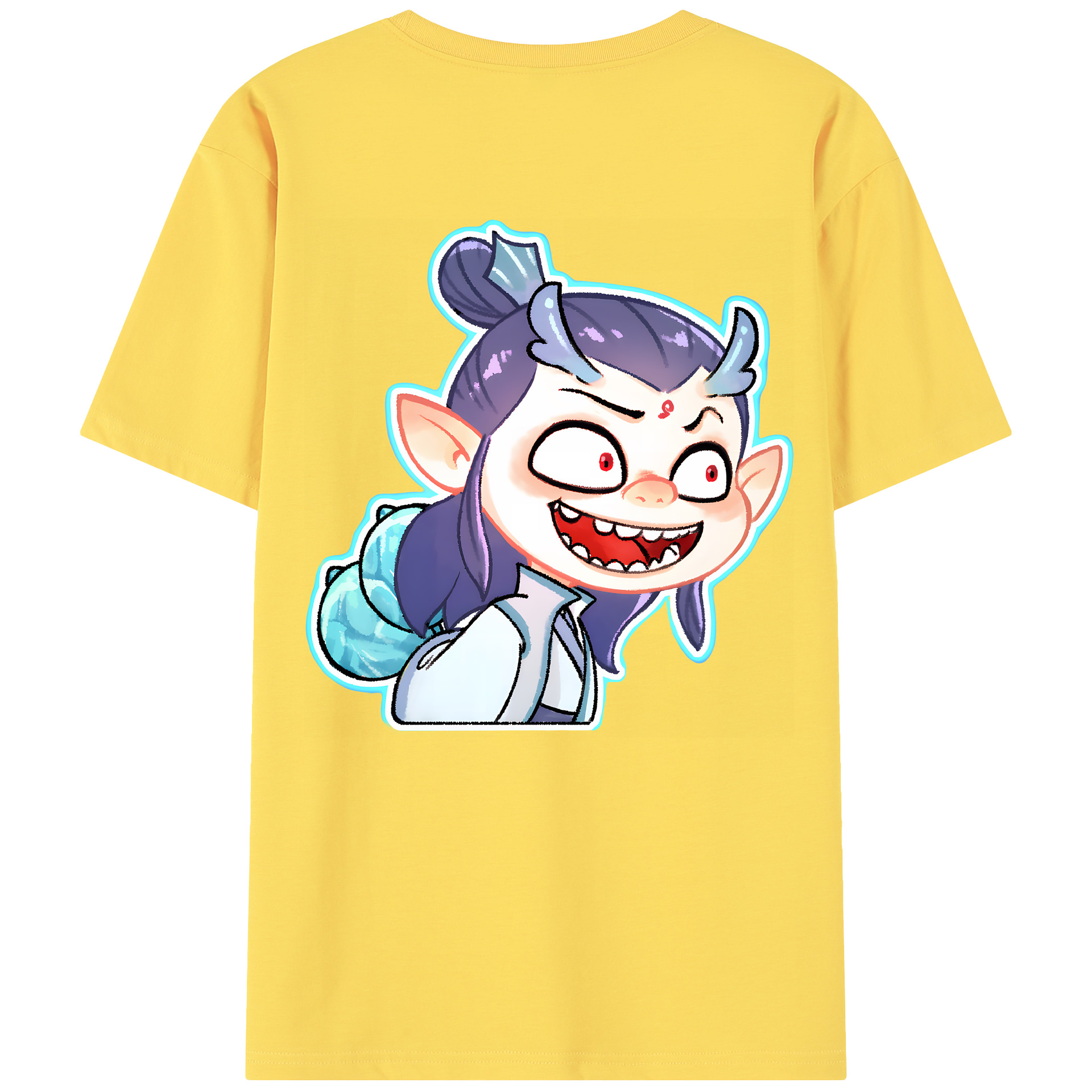 （画像用） Ne Zha 2 ナタ 魔童の大暴れ 綿100％半袖Tシャツ（背面プリント）