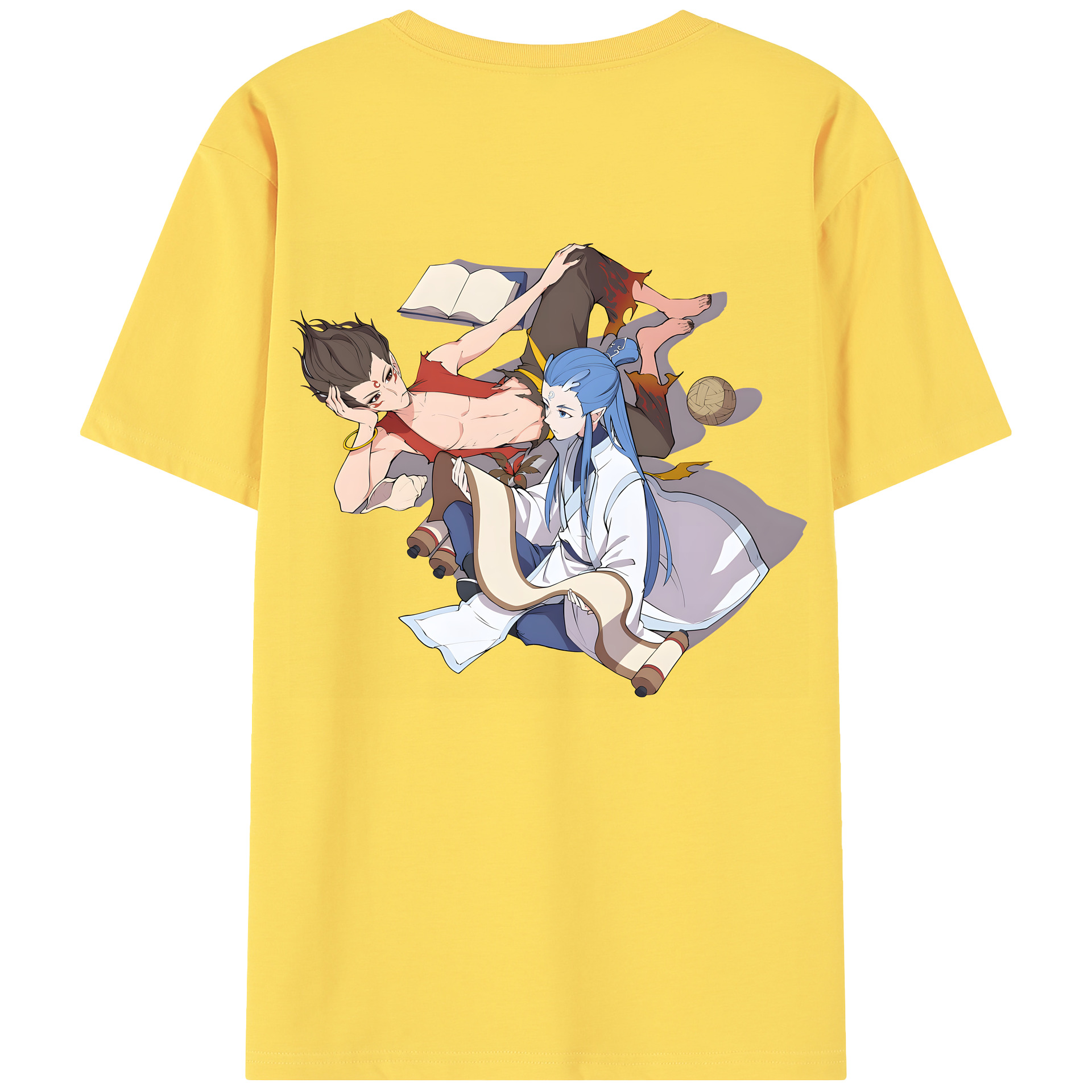 （画像用） Ne Zha 2 ナタ 魔童の大暴れ 綿100％半袖Tシャツ（背面プリント）