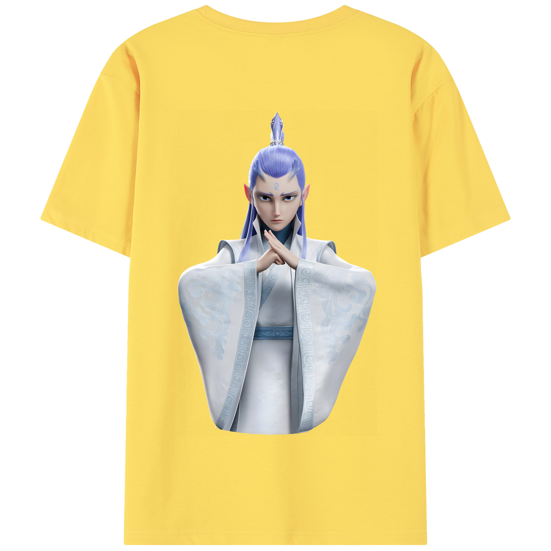 （画像用） Ne Zha 2 ナタ 魔童の大暴れ 綿100％半袖Tシャツ（背面プリント）