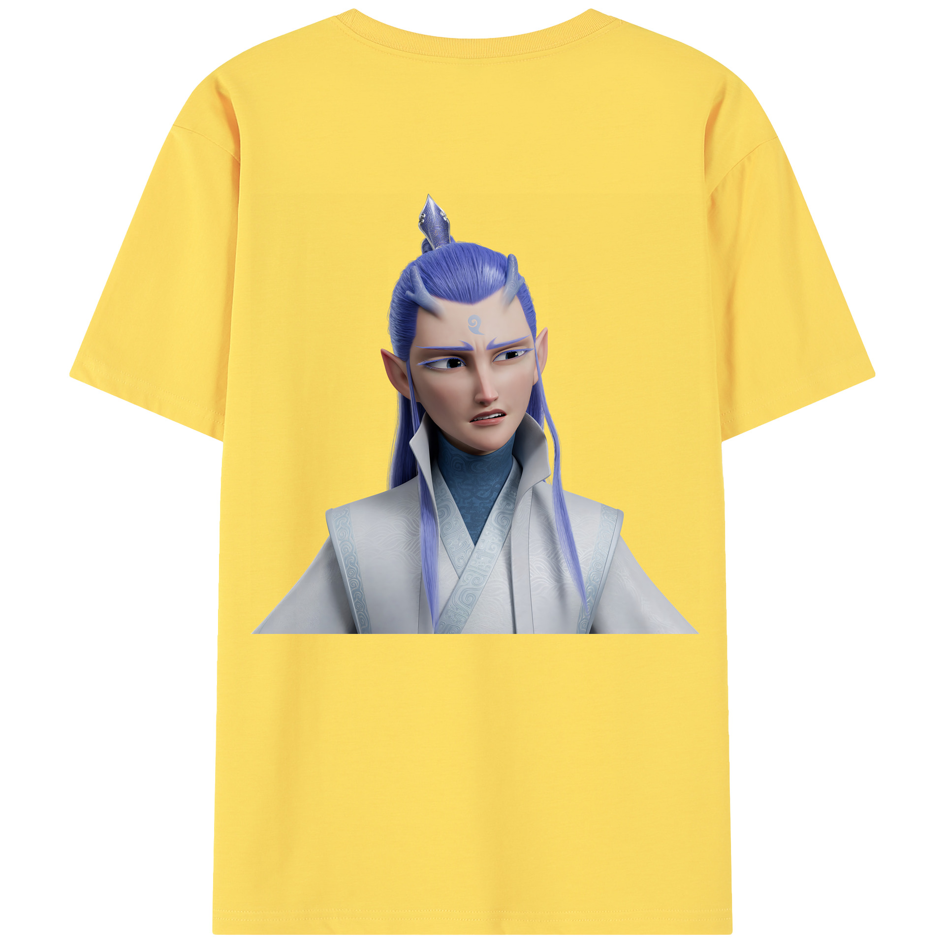 （画像用） Ne Zha 2 ナタ 魔童の大暴れ 綿100％半袖Tシャツ（背面プリント）