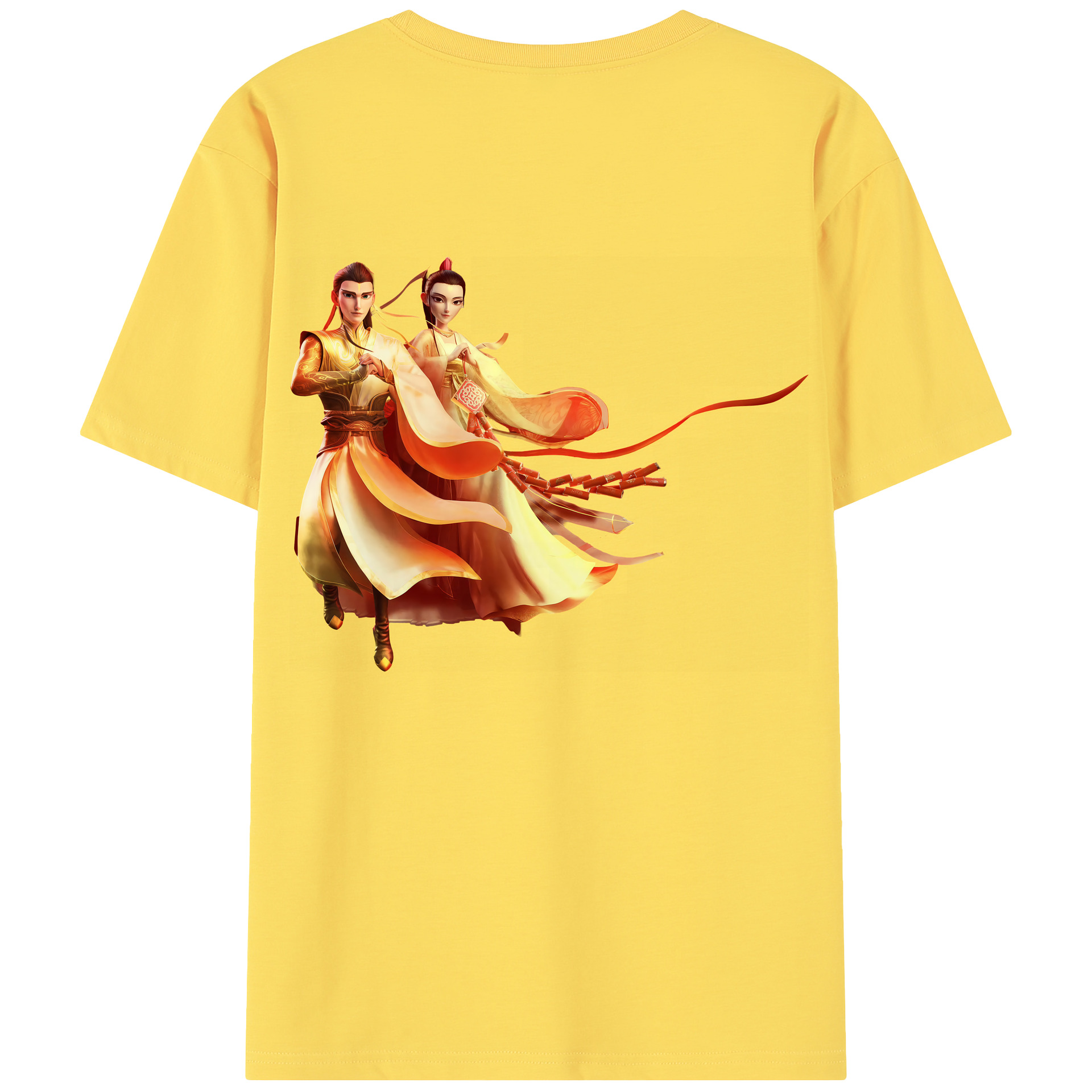 （画像用） Ne Zha 2 ナタ 魔童の大暴れ 綿100％半袖Tシャツ（背面プリント）