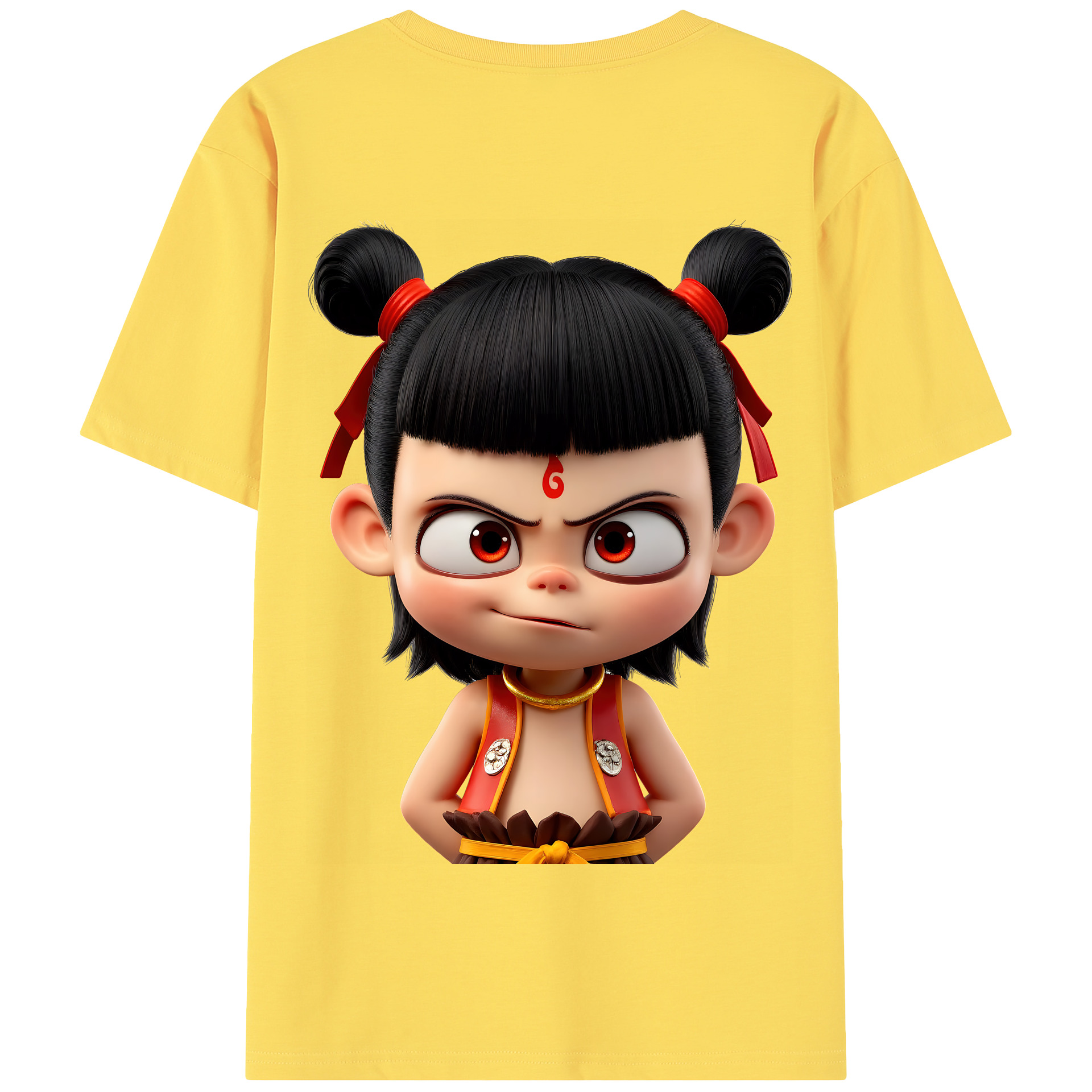 （画像用） Ne Zha 2 ナタ 魔童の大暴れ 綿100％半袖Tシャツ（背面プリント）
