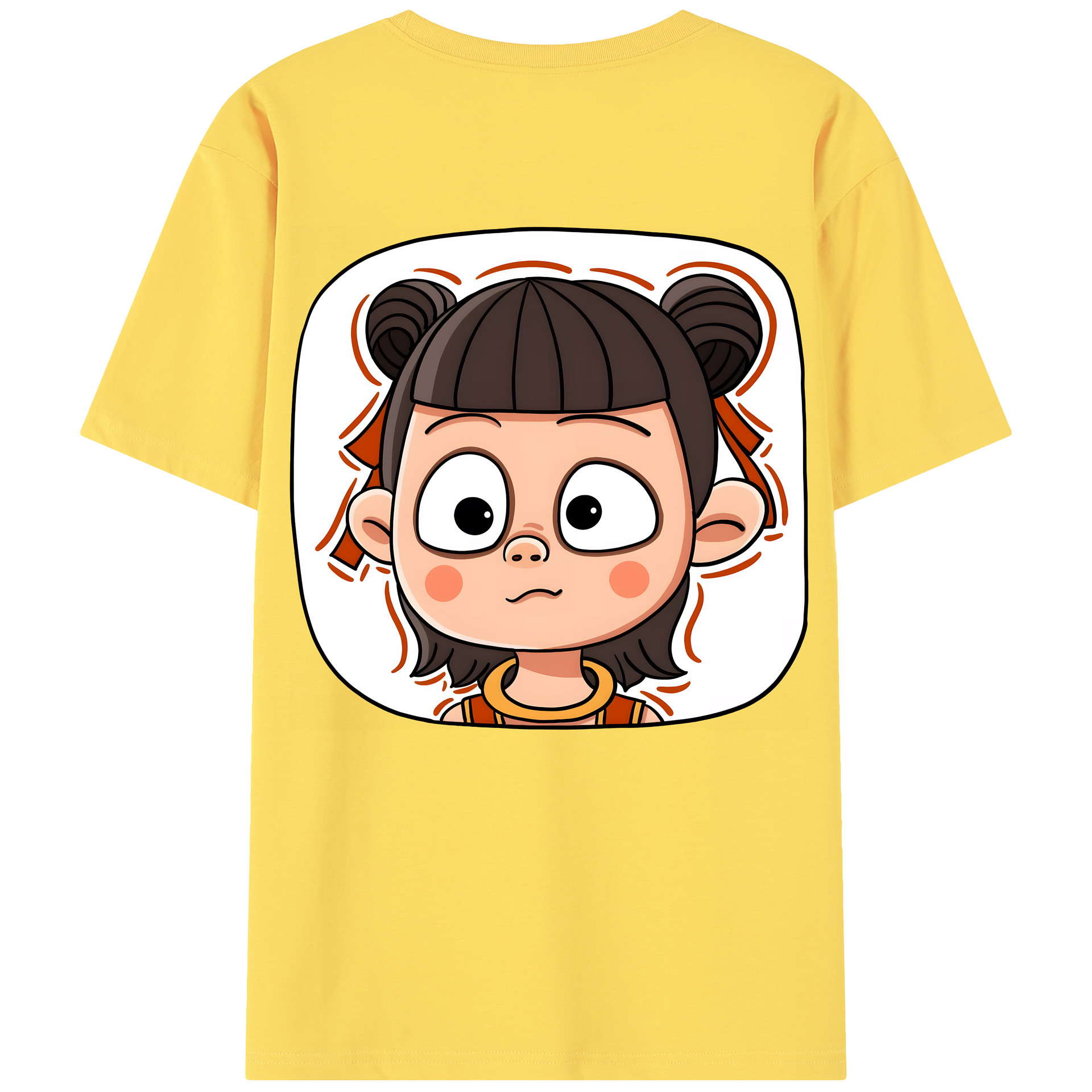 （画像用） Ne Zha 2 ナタ 魔童の大暴れ 綿100％半袖Tシャツ（背面プリント）