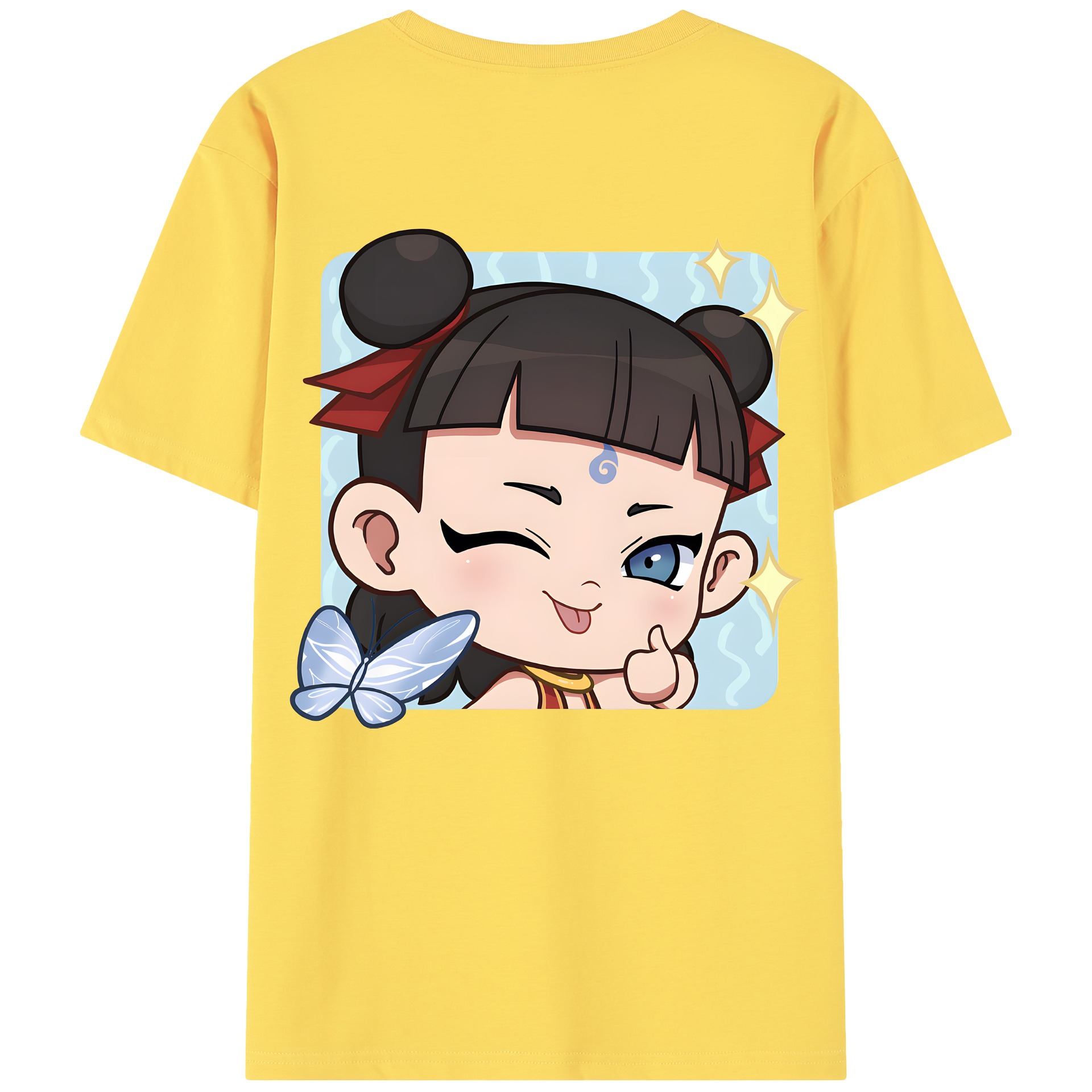 （画像用） Ne Zha 2 ナタ 魔童の大暴れ 綿100％半袖Tシャツ（背面プリント）