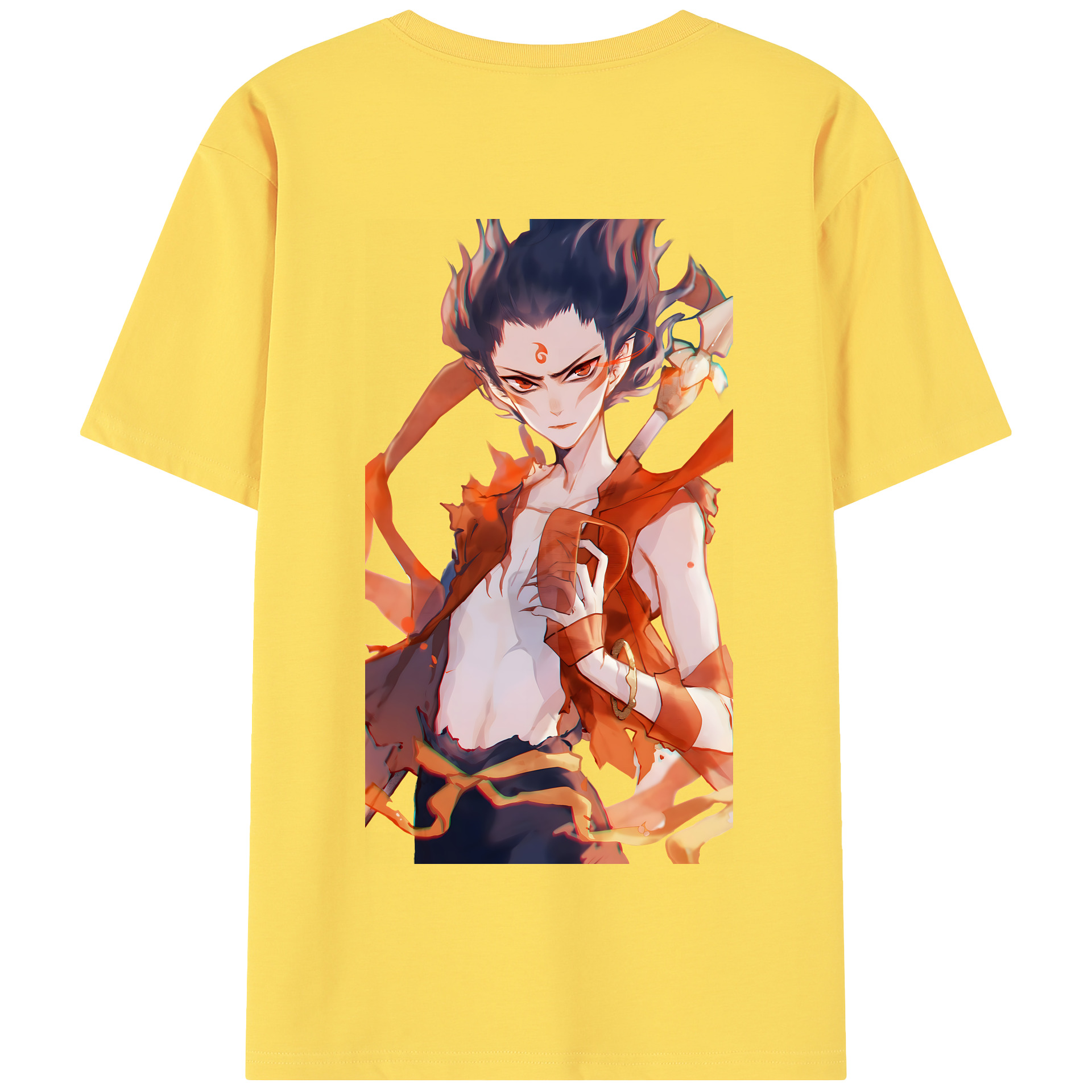 （画像用） Ne Zha 2 ナタ 魔童の大暴れ 綿100％半袖Tシャツ（背面プリント）