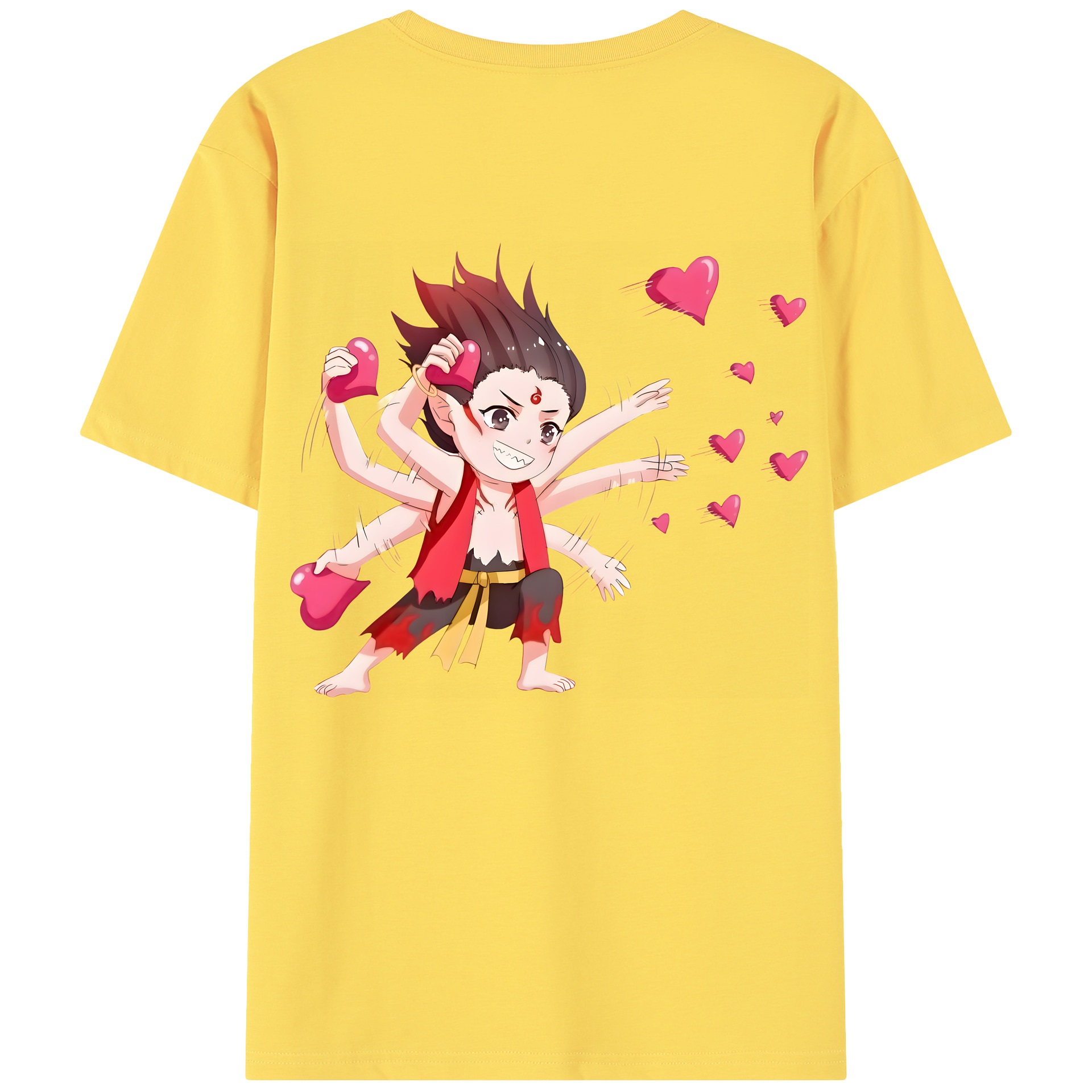 （画像用） Ne Zha 2 ナタ 魔童の大暴れ 綿100％半袖Tシャツ（背面プリント）