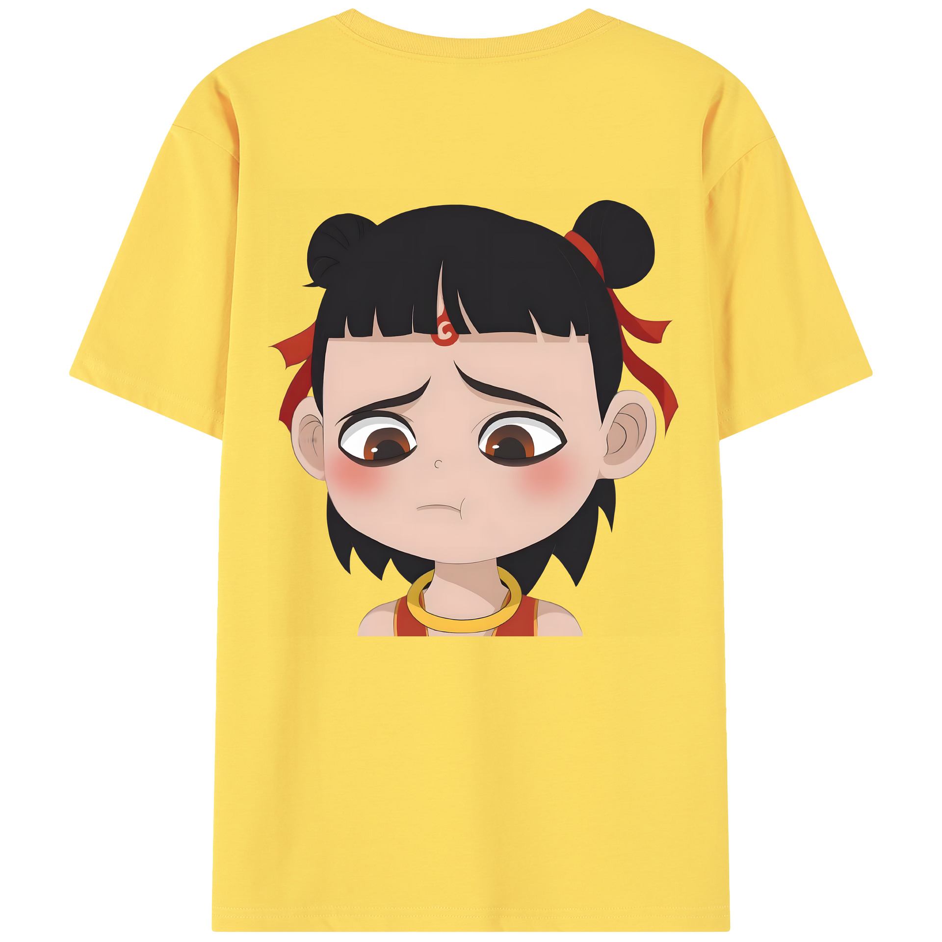 （画像用） Ne Zha 2 ナタ 魔童の大暴れ 綿100％半袖Tシャツ（背面プリント）