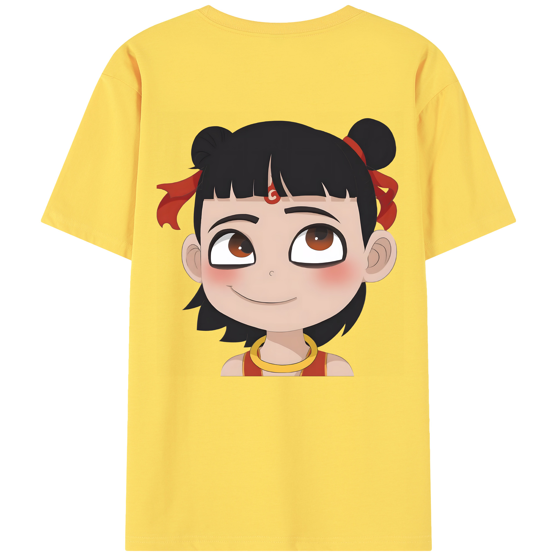 （画像用） Ne Zha 2 ナタ 魔童の大暴れ 綿100％半袖Tシャツ（背面プリント）
