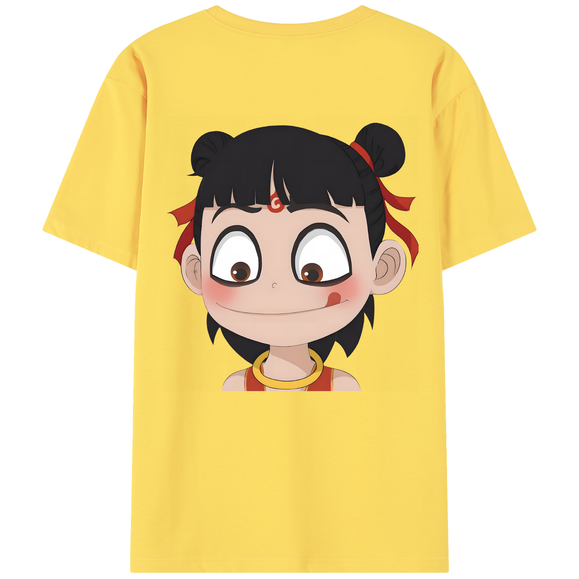 （画像用） Ne Zha 2 ナタ 魔童の大暴れ 綿100％半袖Tシャツ（背面プリント）