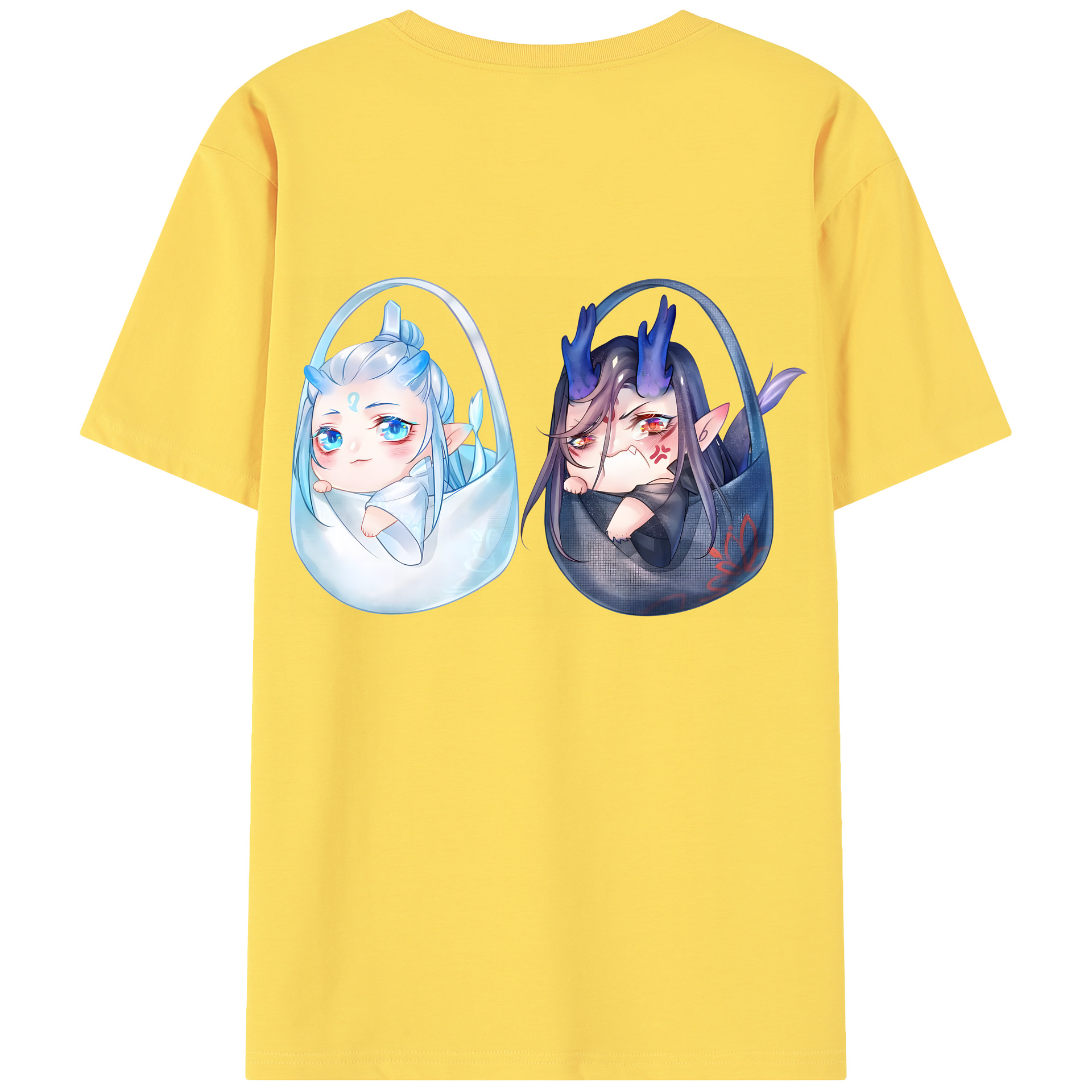 （画像用） Ne Zha 2 ナタ 魔童の大暴れ 綿100％半袖Tシャツ（背面プリント）