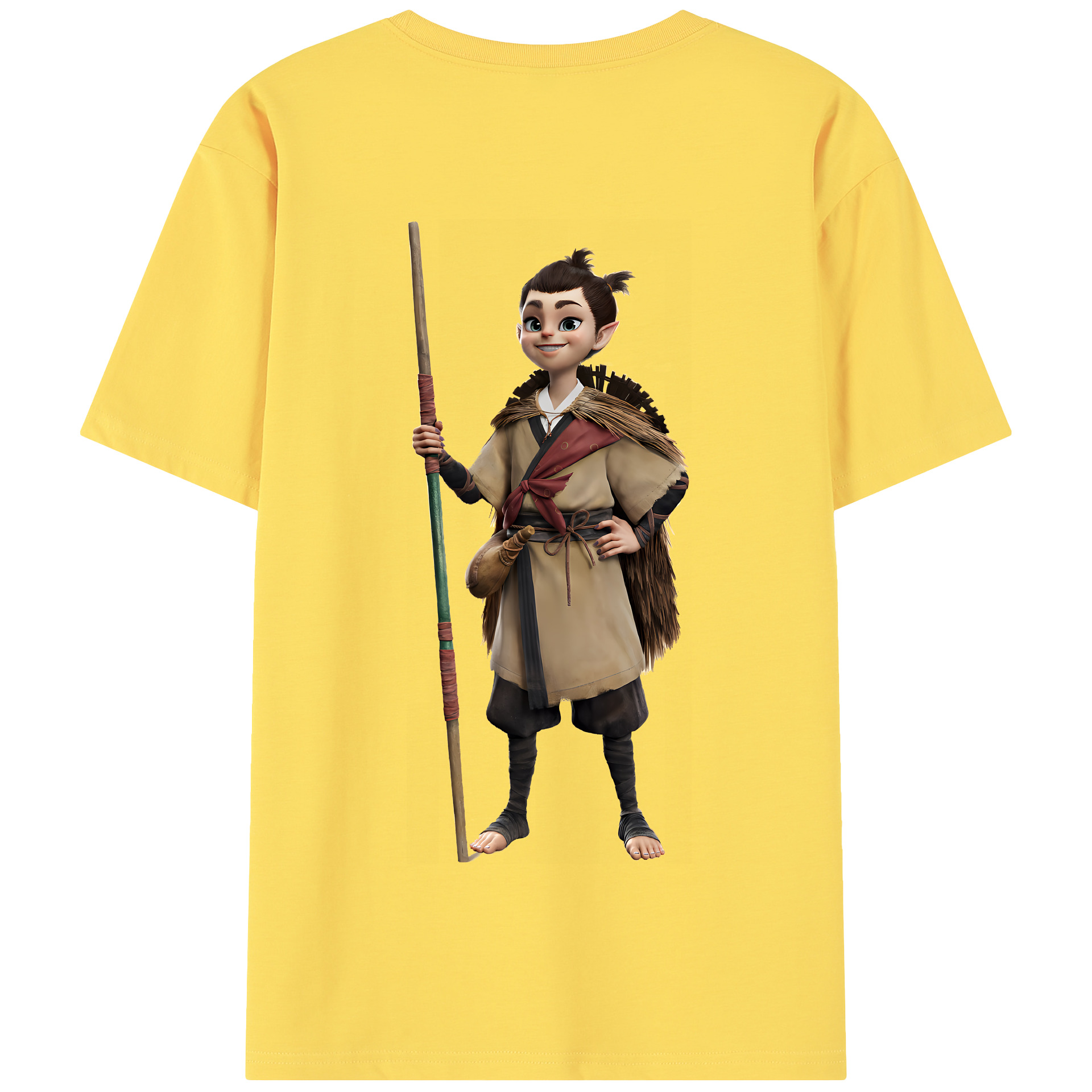 （画像用） Ne Zha 2 ナタ 魔童の大暴れ 綿100％半袖Tシャツ（背面プリント）