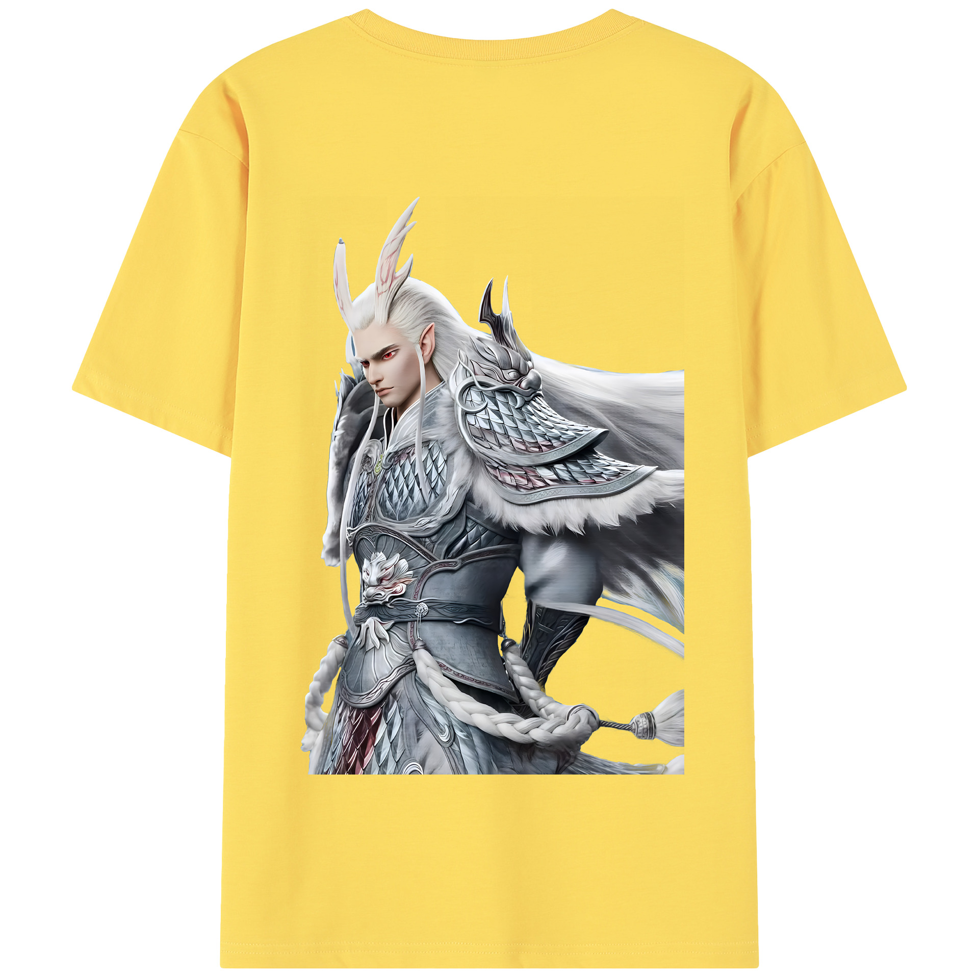 （画像用） Ne Zha 2 ナタ 魔童の大暴れ 綿100％半袖Tシャツ（背面プリント）