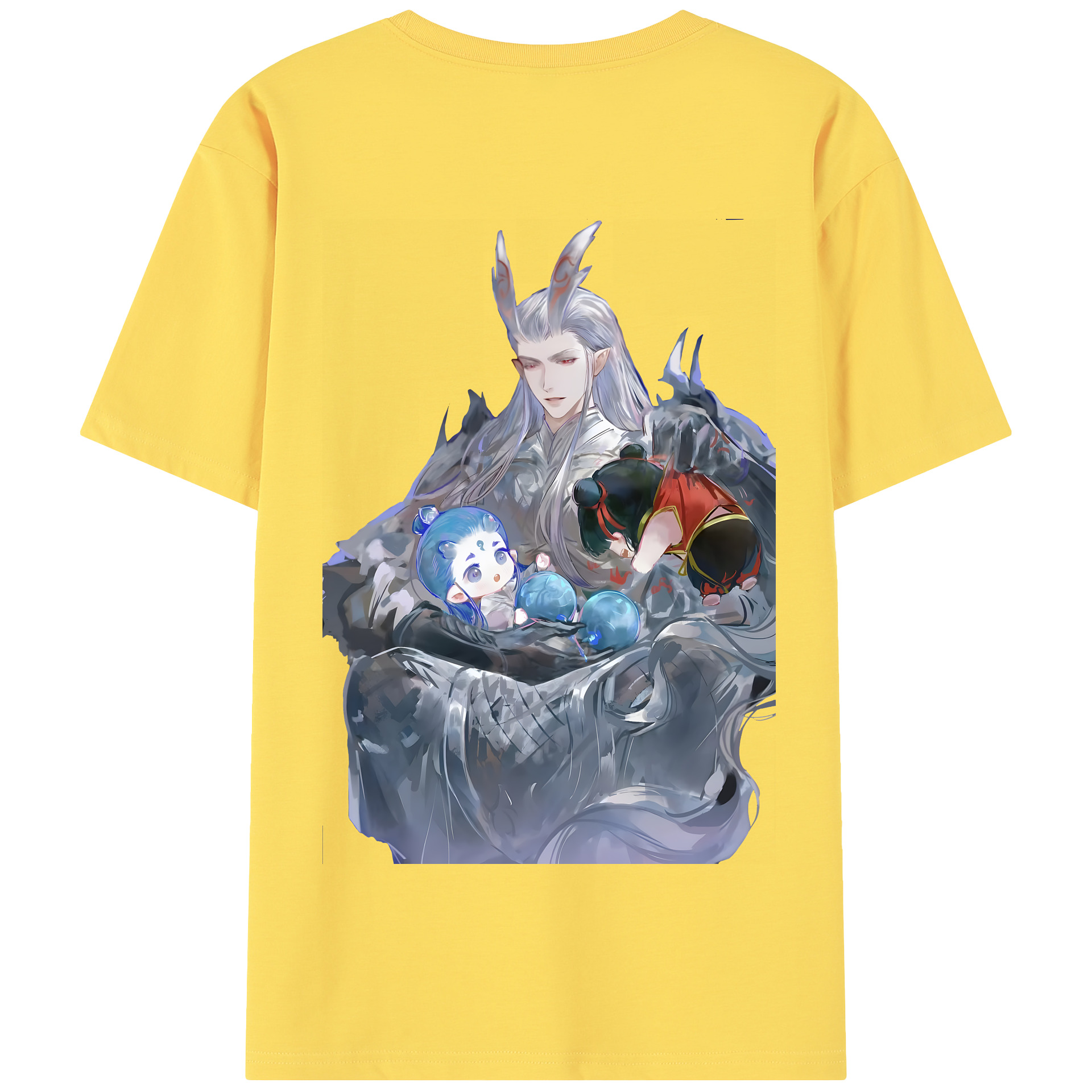 （画像用） Ne Zha 2 ナタ 魔童の大暴れ 綿100％半袖Tシャツ（背面プリント）