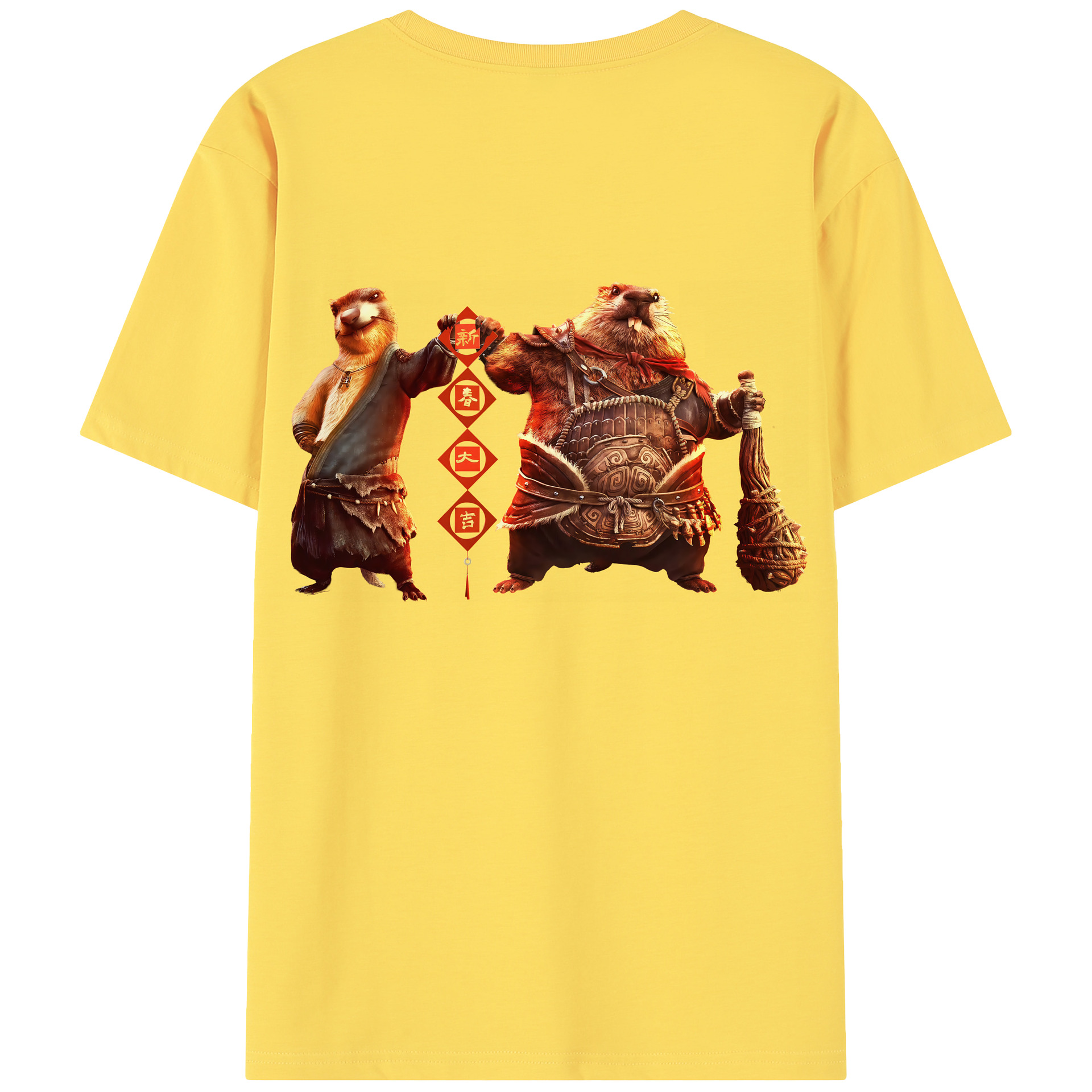 （画像用） Ne Zha 2 ナタ 魔童の大暴れ 綿100％半袖Tシャツ（背面プリント）