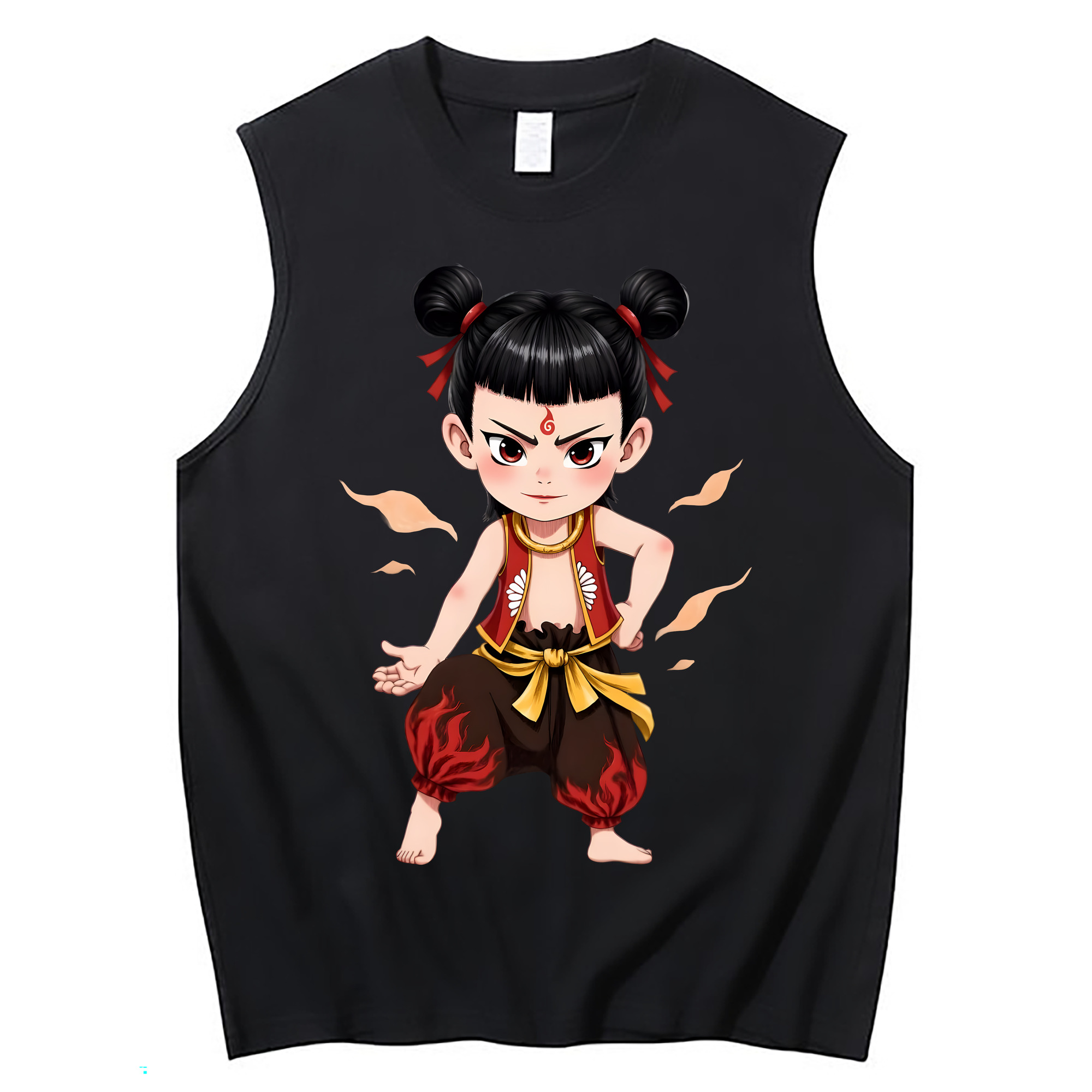 （画像用） Ne Zha 2 ナタ 魔童の大暴れ コットン100％タンクトップ（フロントプリント）