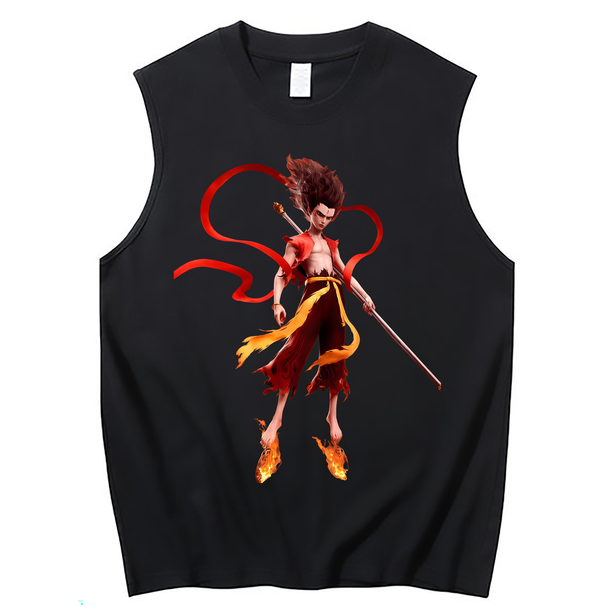 （画像用） Ne Zha 2 ナタ 魔童の大暴れ コットン100％タンクトップ（フロントプリント）