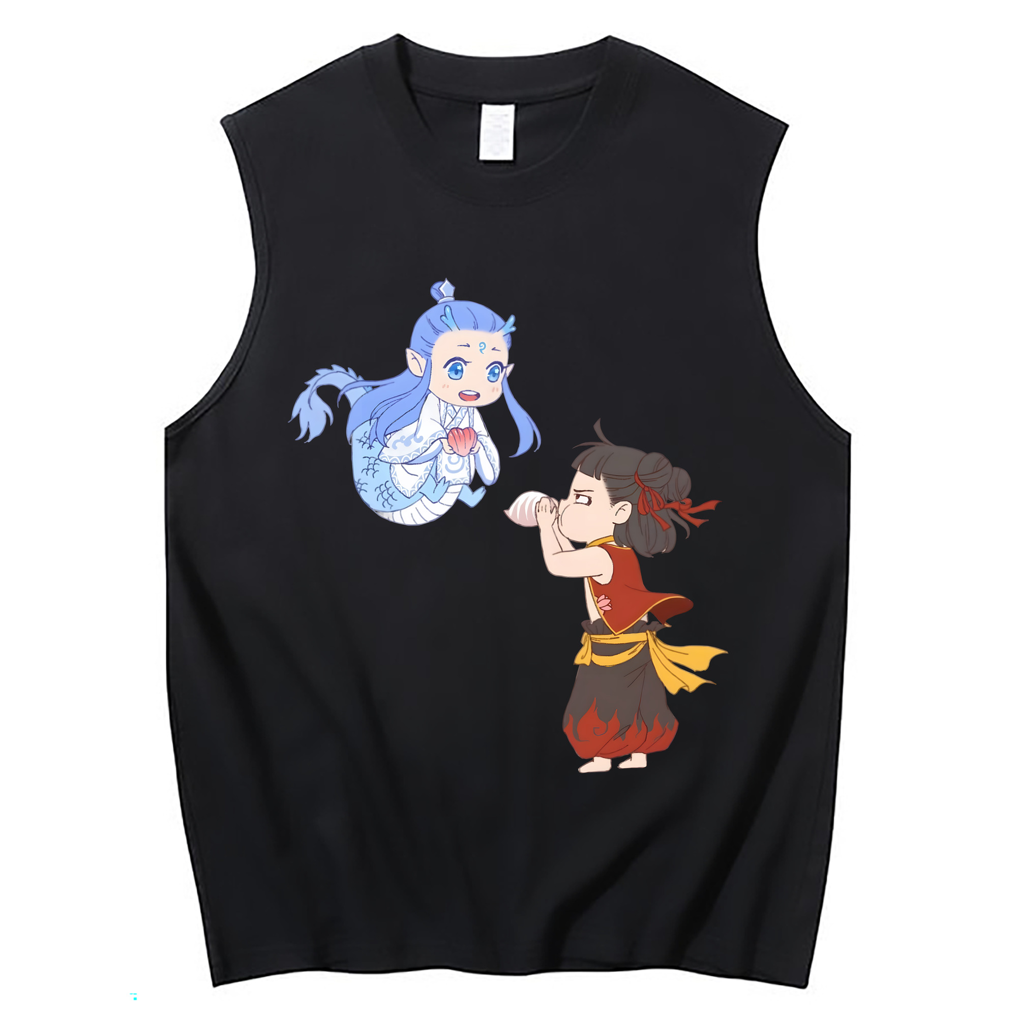 （画像用） Ne Zha 2 ナタ 魔童の大暴れ コットン100％タンクトップ（フロントプリント）