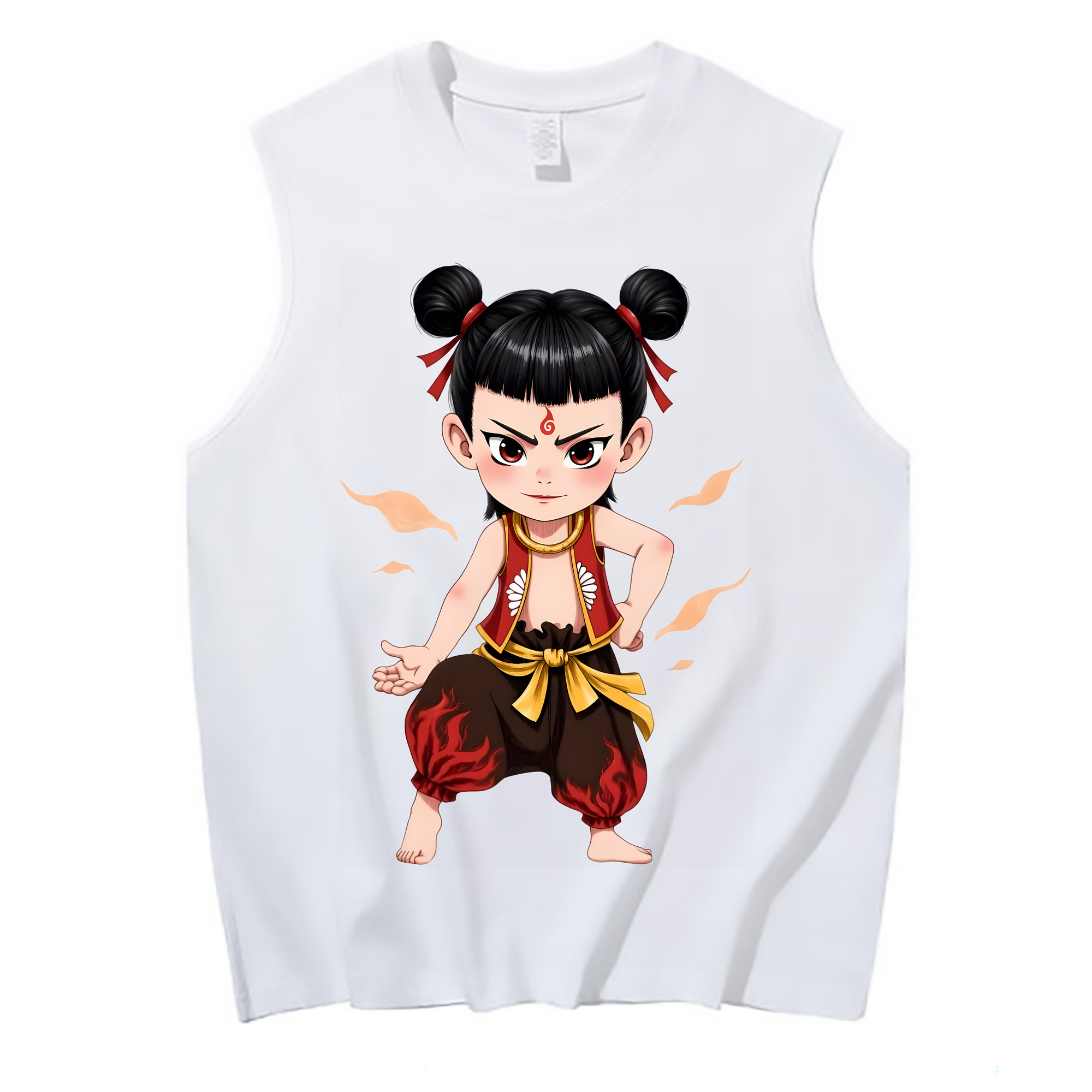 （画像用） Ne Zha 2 ナタ 魔童の大暴れ コットン100％タンクトップ（フロントプリント）