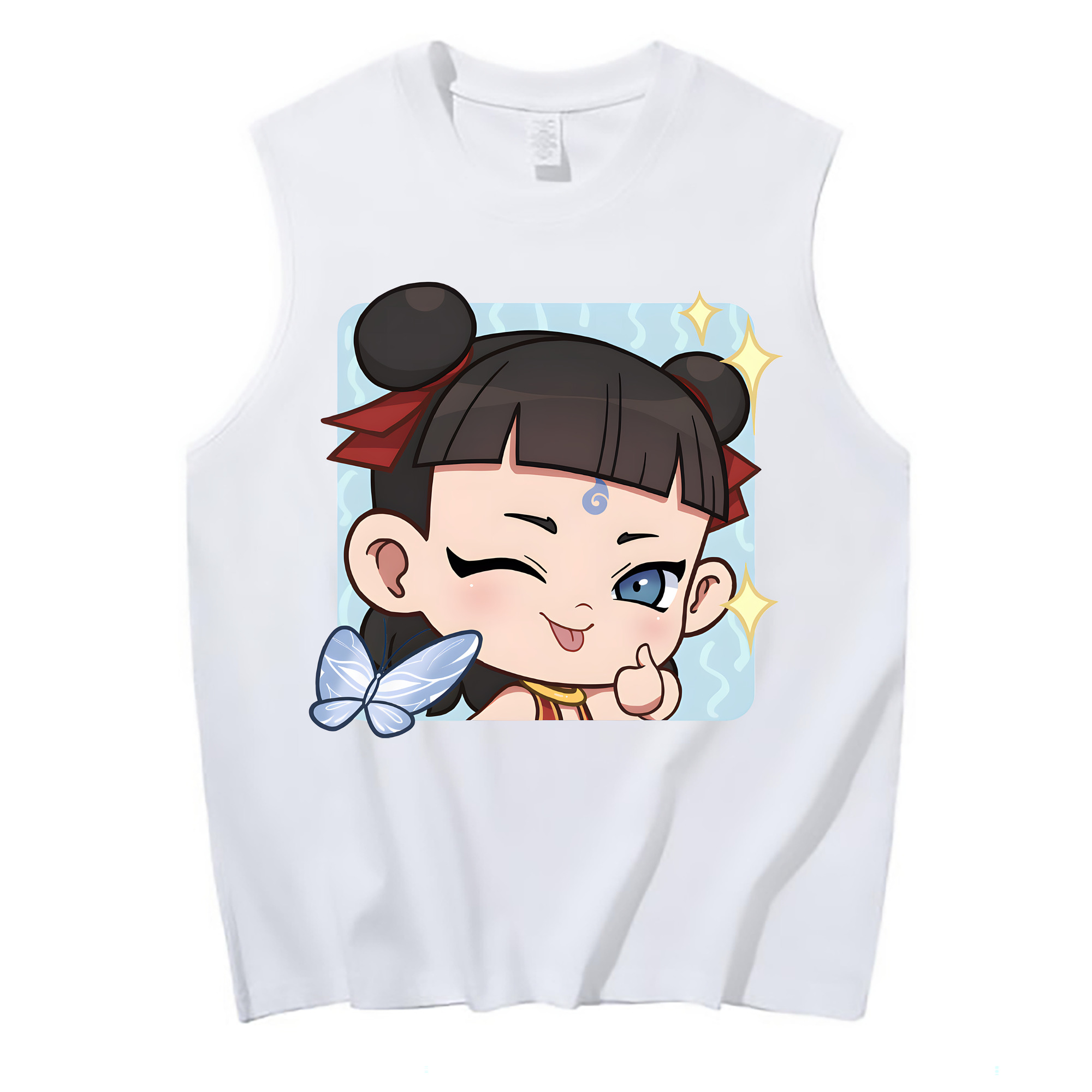 （画像用） Ne Zha 2 ナタ 魔童の大暴れ コットン100％タンクトップ（フロントプリント）