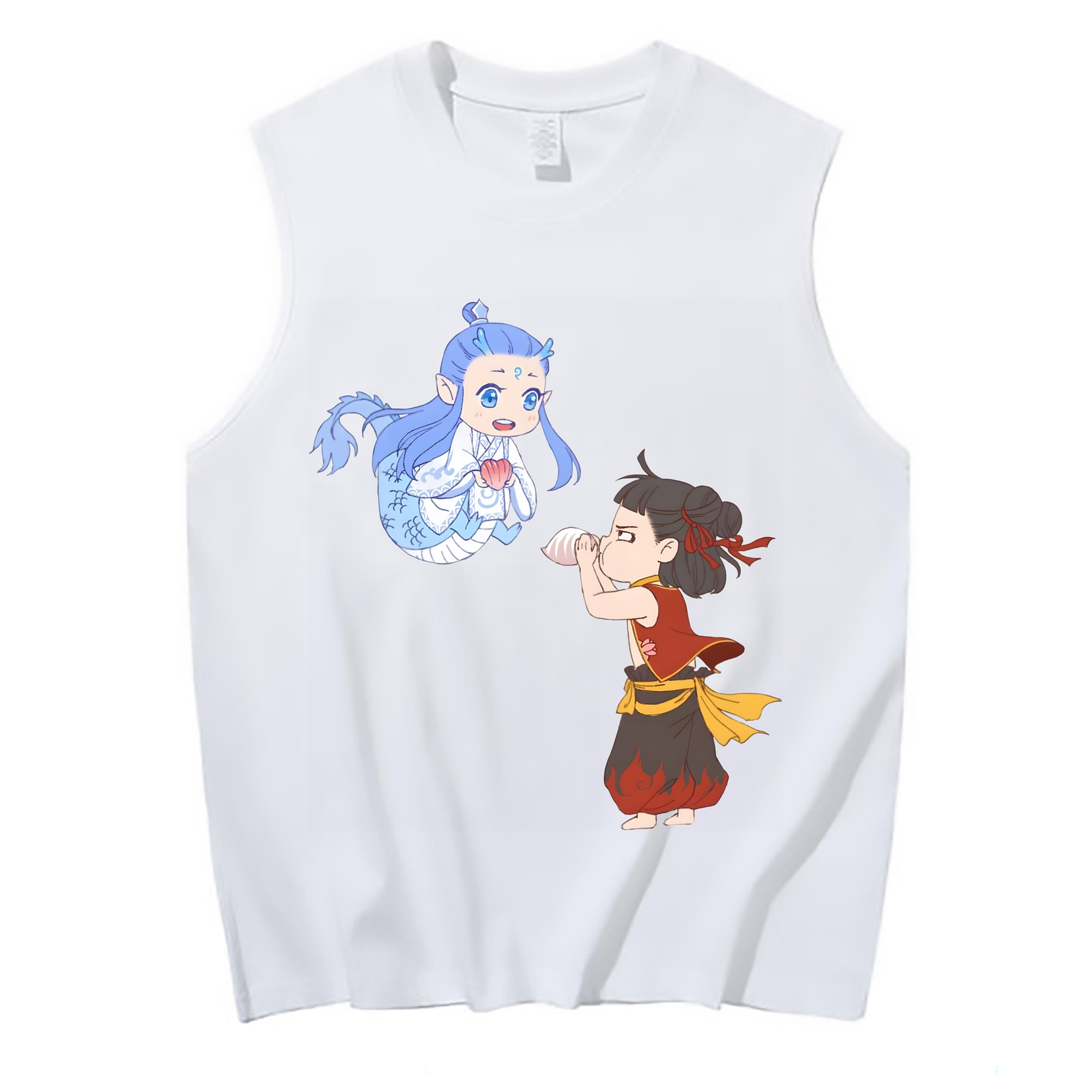 （画像用） Ne Zha 2 ナタ 魔童の大暴れ コットン100％タンクトップ（フロントプリント）