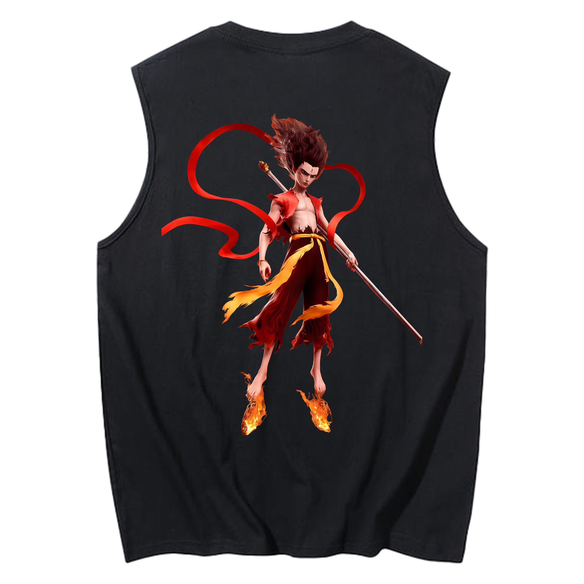 （画像用） Ne Zha 2 ナタ 魔童の大暴れ コットン100％タンクトップ（背面プリント）