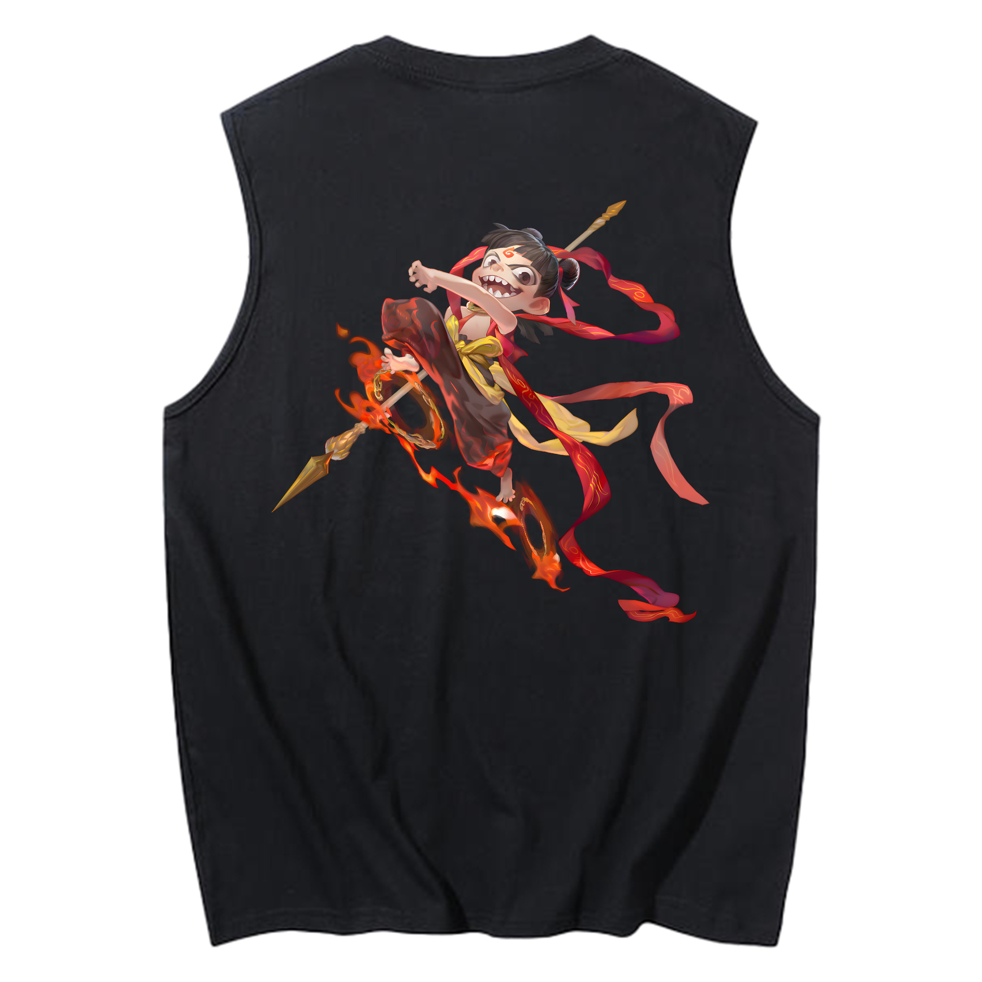 （画像用） Ne Zha 2 ナタ 魔童の大暴れ コットン100％タンクトップ（背面プリント）
