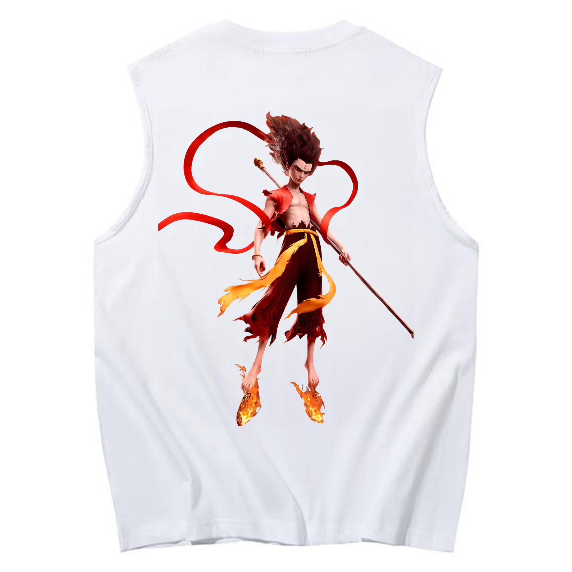 （画像用） Ne Zha 2 ナタ 魔童の大暴れ コットン100％タンクトップ（背面プリント）