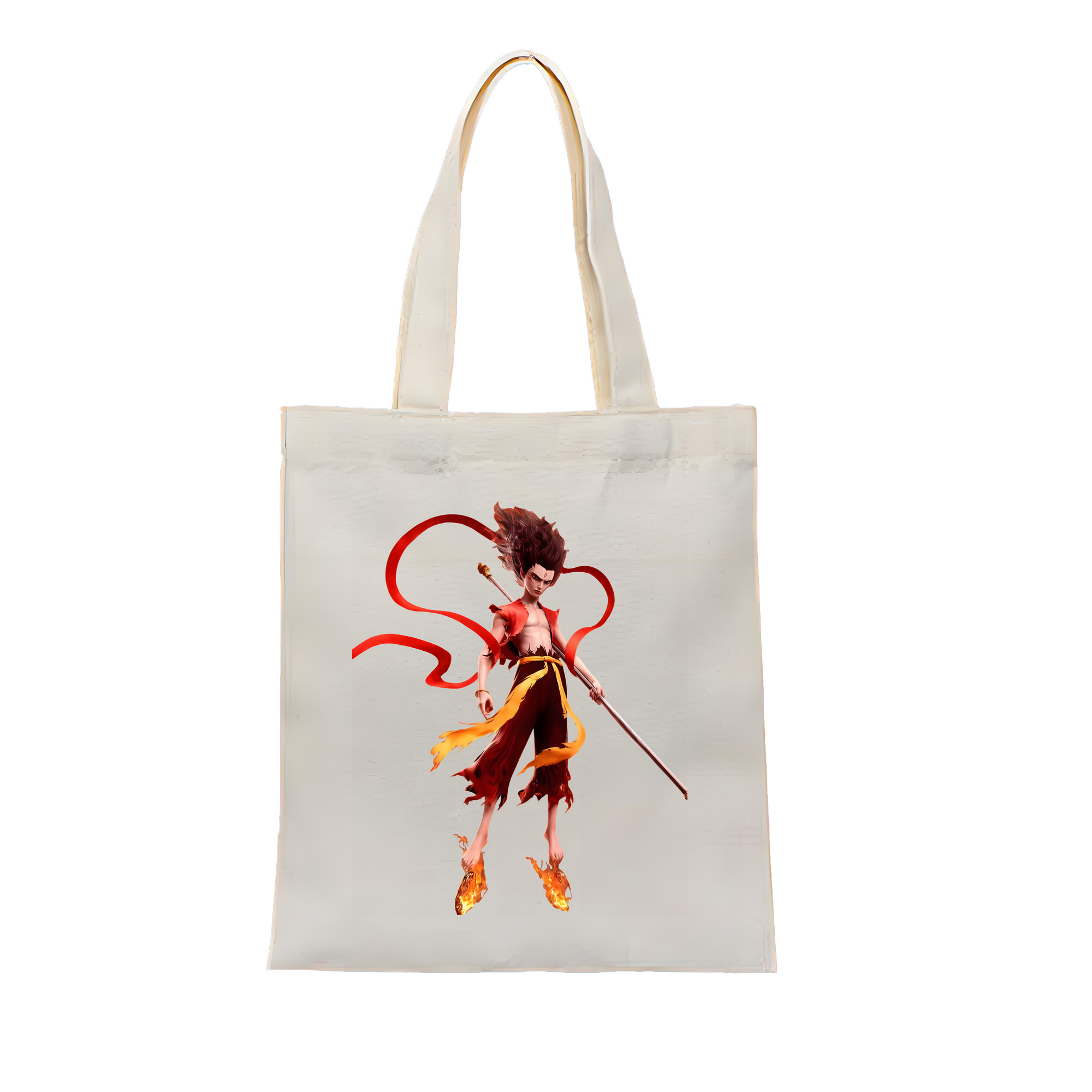 （画像用） Ne Zha 2 ナタ 魔童の大暴れ 縦型キャンバス生地手提げバッグ　トートバッグ