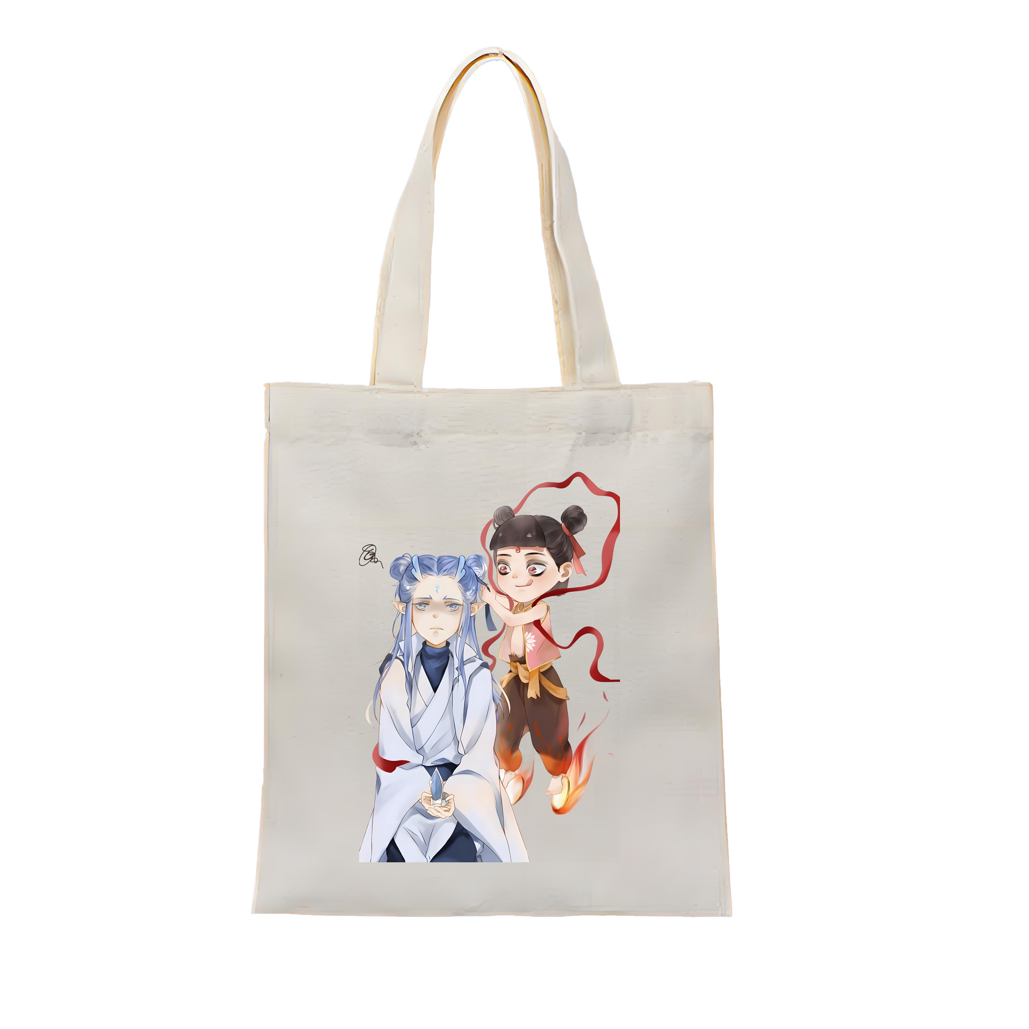 （画像用） Ne Zha 2 ナタ 魔童の大暴れ 縦型キャンバス生地手提げバッグ　トートバッグ