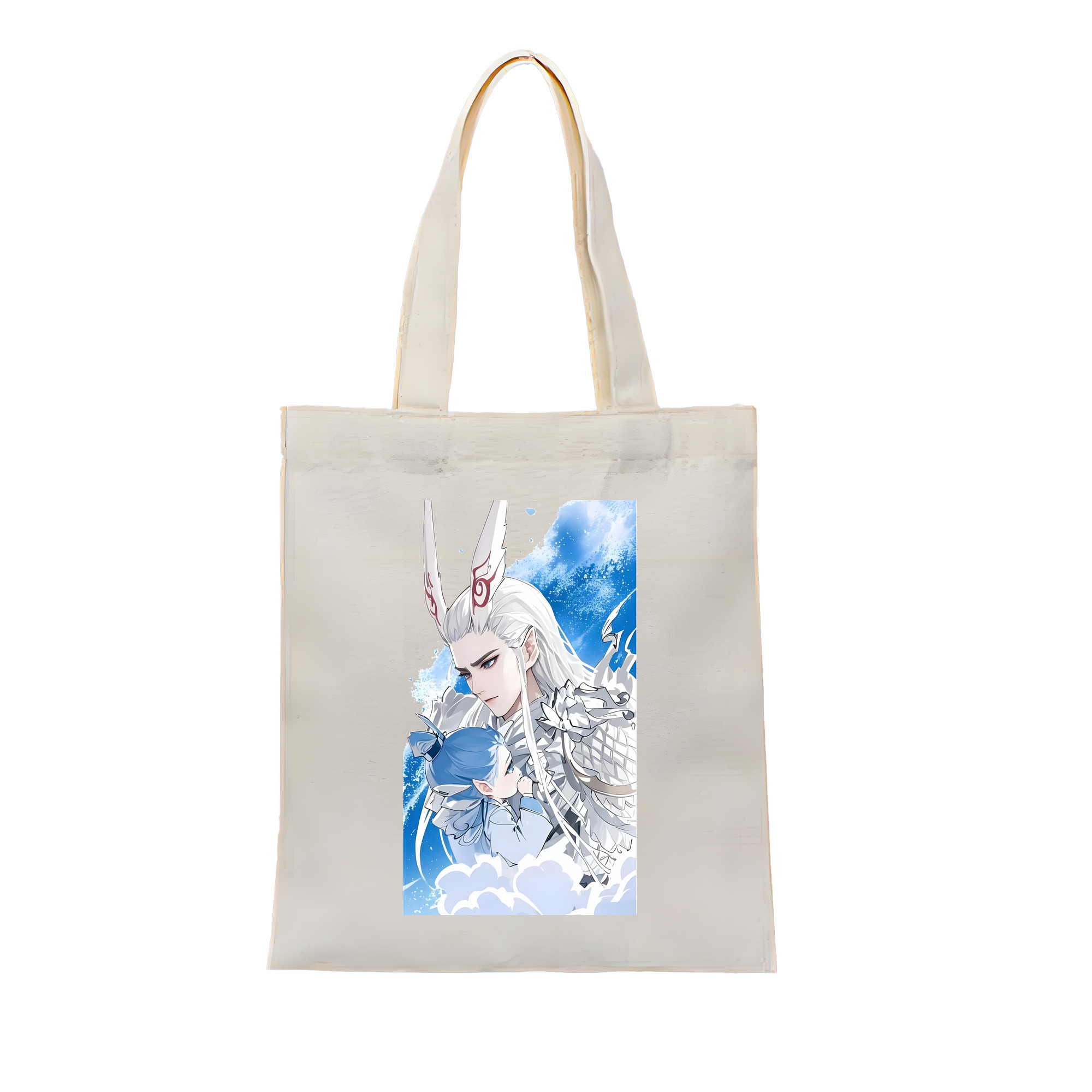 （画像用） Ne Zha 2 ナタ 魔童の大暴れ 縦型キャンバス生地手提げバッグ　トートバッグ