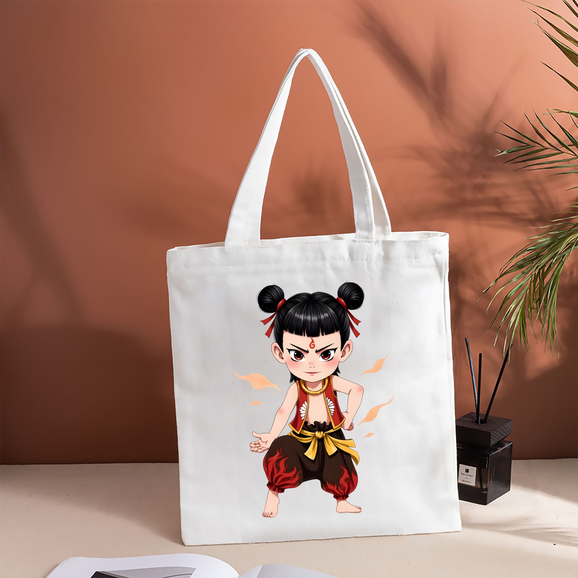 Ne Zha 2 ナタ 魔童の大暴れ 縦型キャンバス生地手提げバッグ　トートバッグ