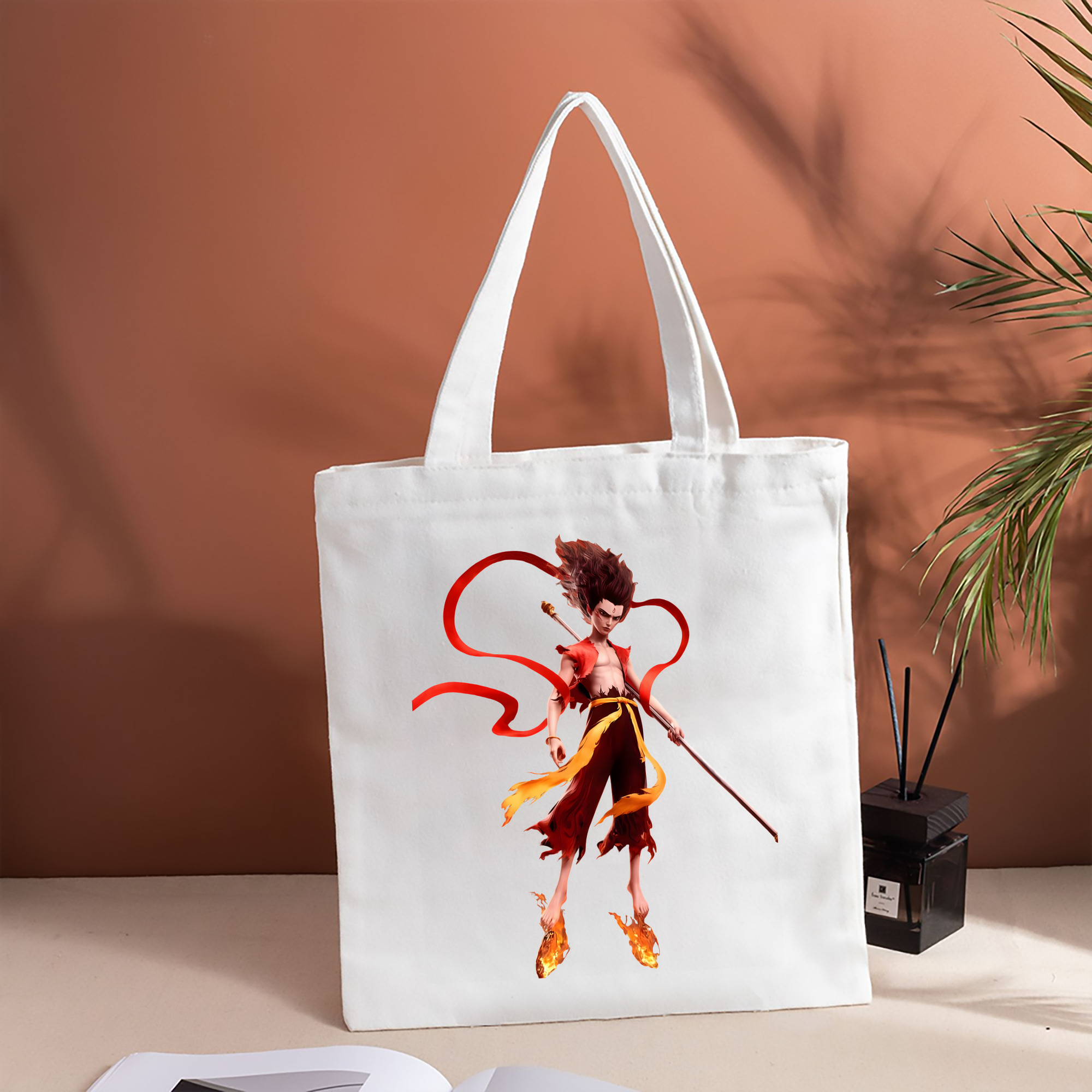 Ne Zha 2 ナタ 魔童の大暴れ 縦型キャンバス生地手提げバッグ　トートバッグ
