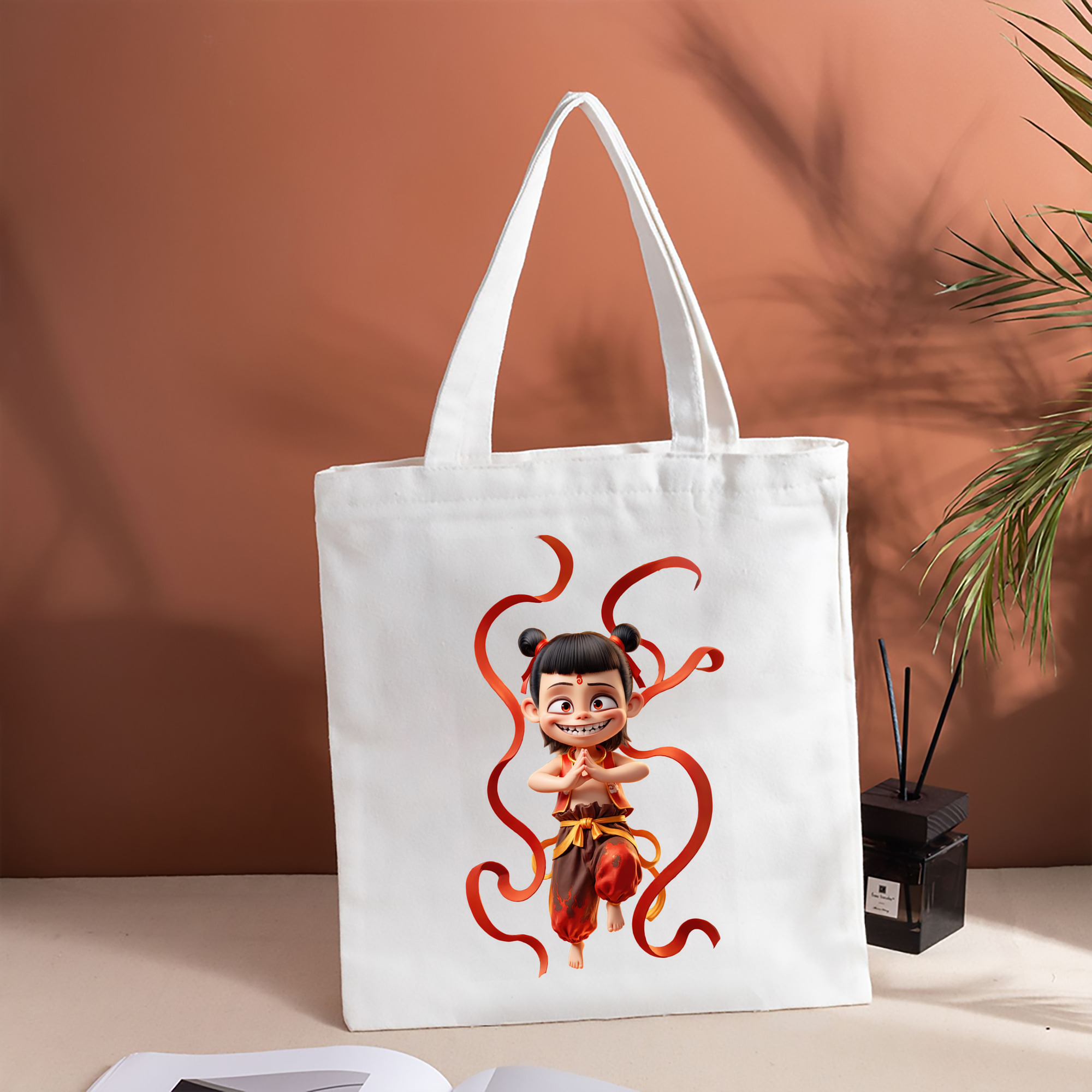 Ne Zha 2 ナタ 魔童の大暴れ 縦型キャンバス生地手提げバッグ　トートバッグ