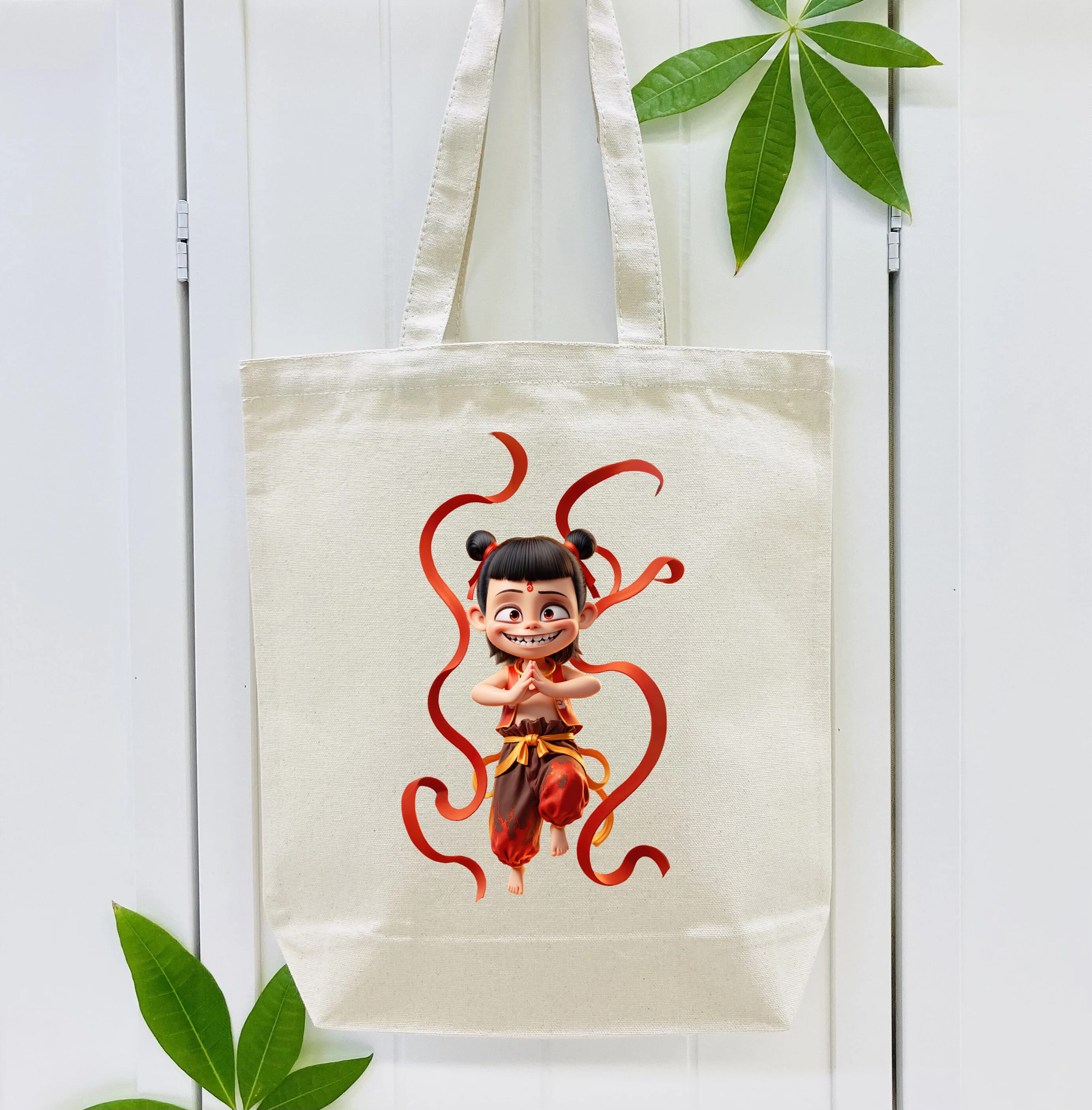 Ne Zha 2 ナタ 魔童の大暴れ 縦型キャンバス生地手提げバッグ　トートバッグ