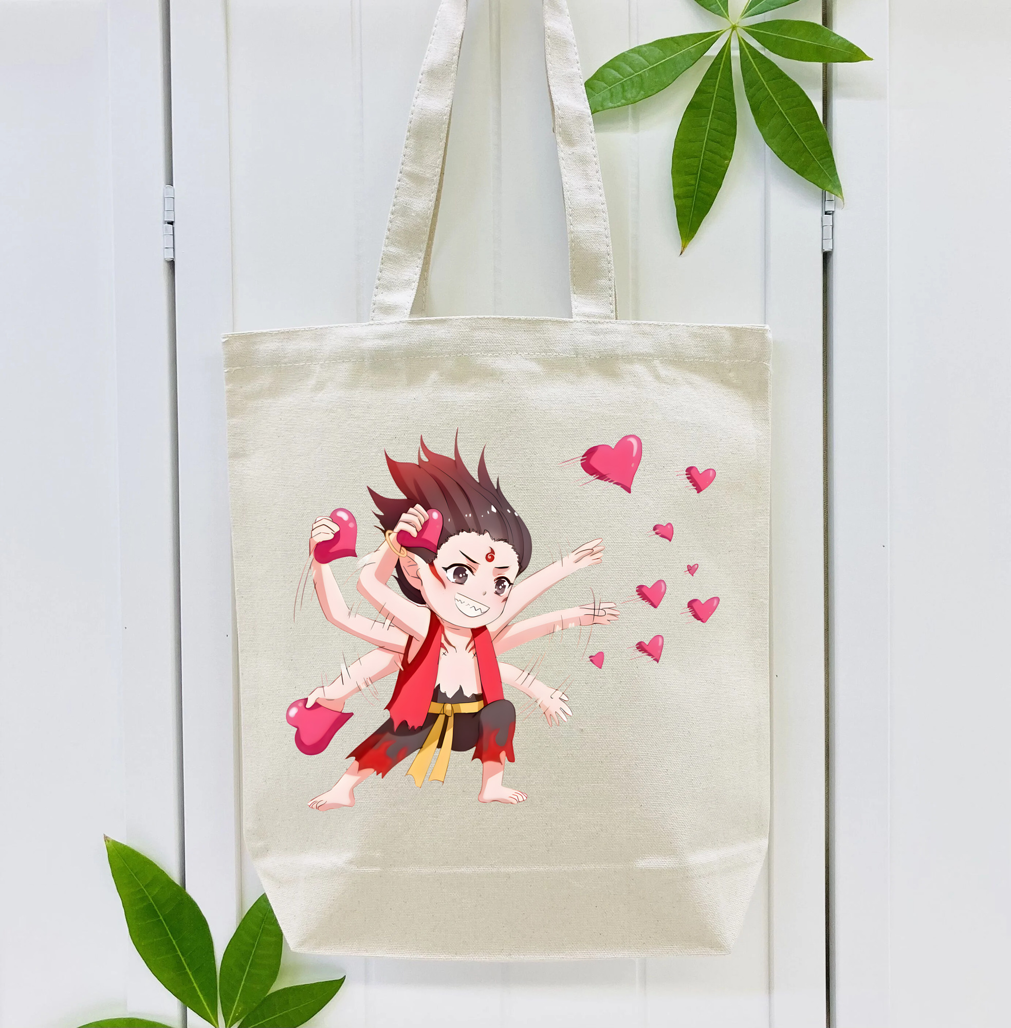 Ne Zha 2 ナタ 魔童の大暴れ 縦型キャンバス生地手提げバッグ　トートバッグ