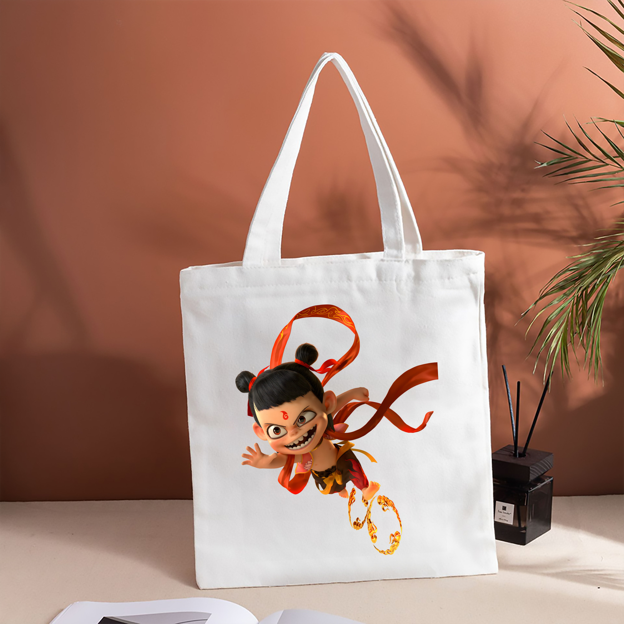 Ne Zha 2 ナタ 魔童の大暴れ 縦型キャンバス生地手提げバッグ　トートバッグ