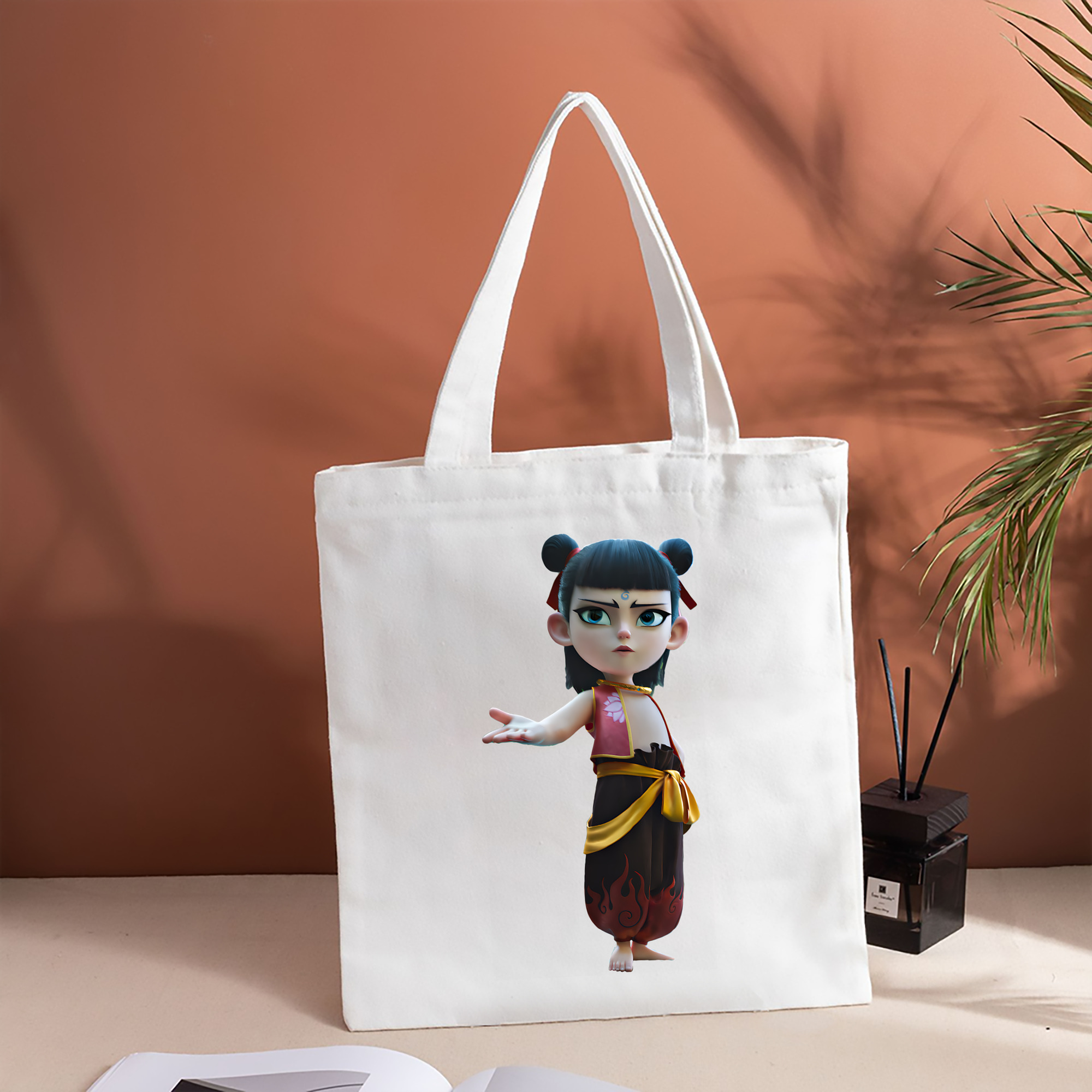 Ne Zha 2 ナタ 魔童の大暴れ 縦型キャンバス生地手提げバッグ　トートバッグ