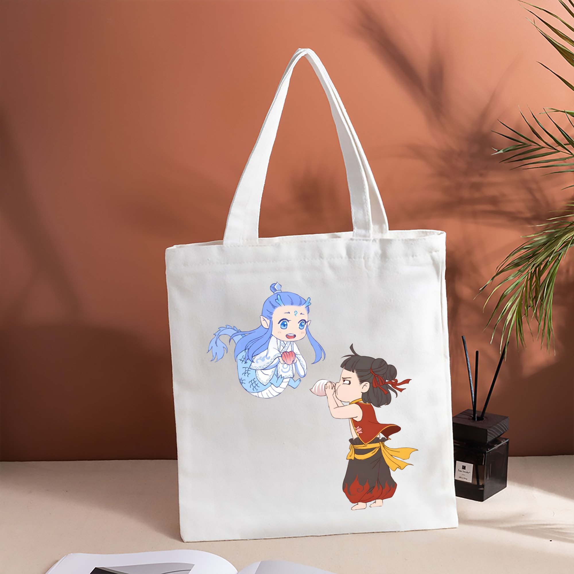 Ne Zha 2 ナタ 魔童の大暴れ 縦型キャンバス生地手提げバッグ　トートバッグ