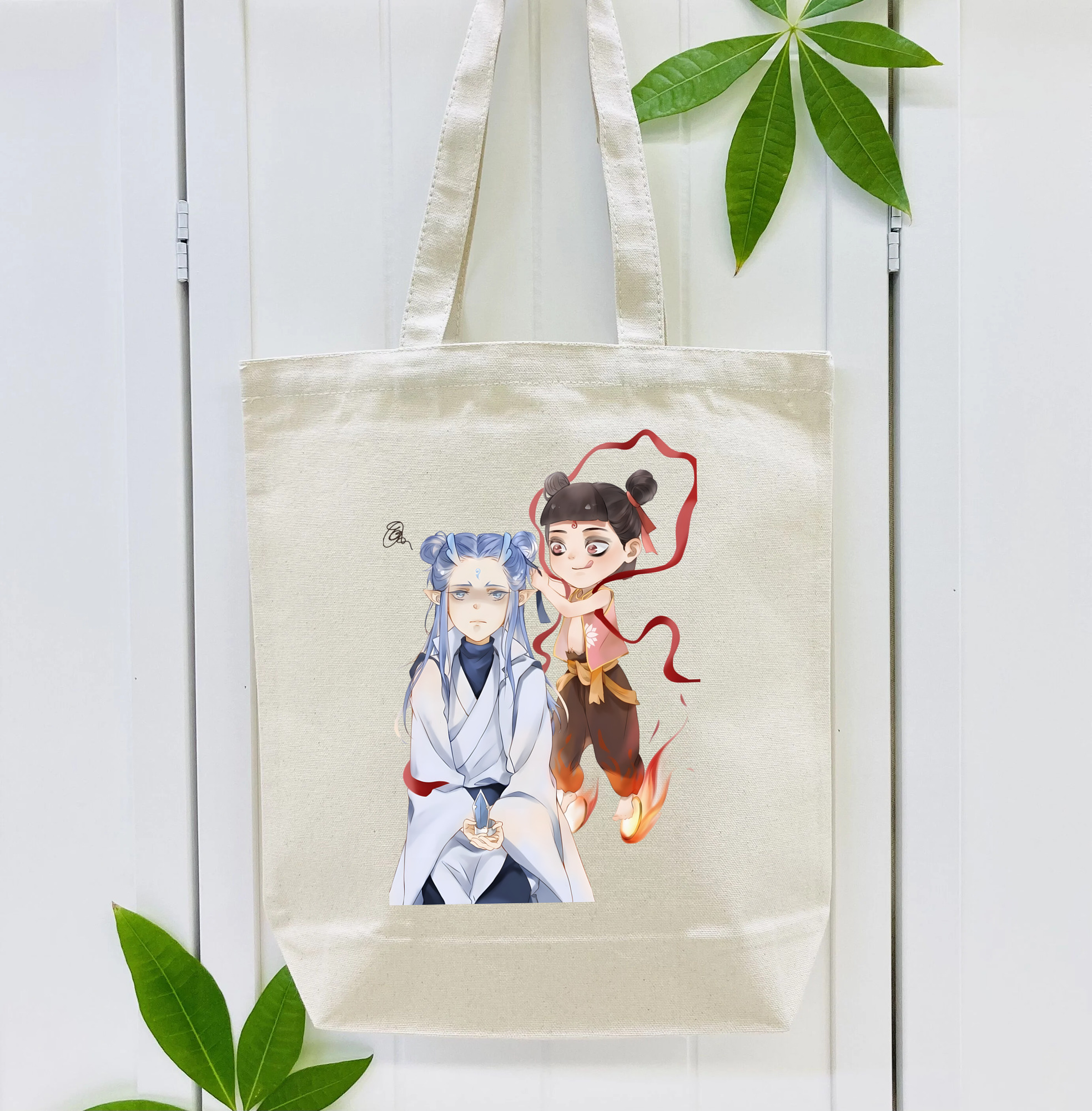 Ne Zha 2 ナタ 魔童の大暴れ 縦型キャンバス生地手提げバッグ　トートバッグ